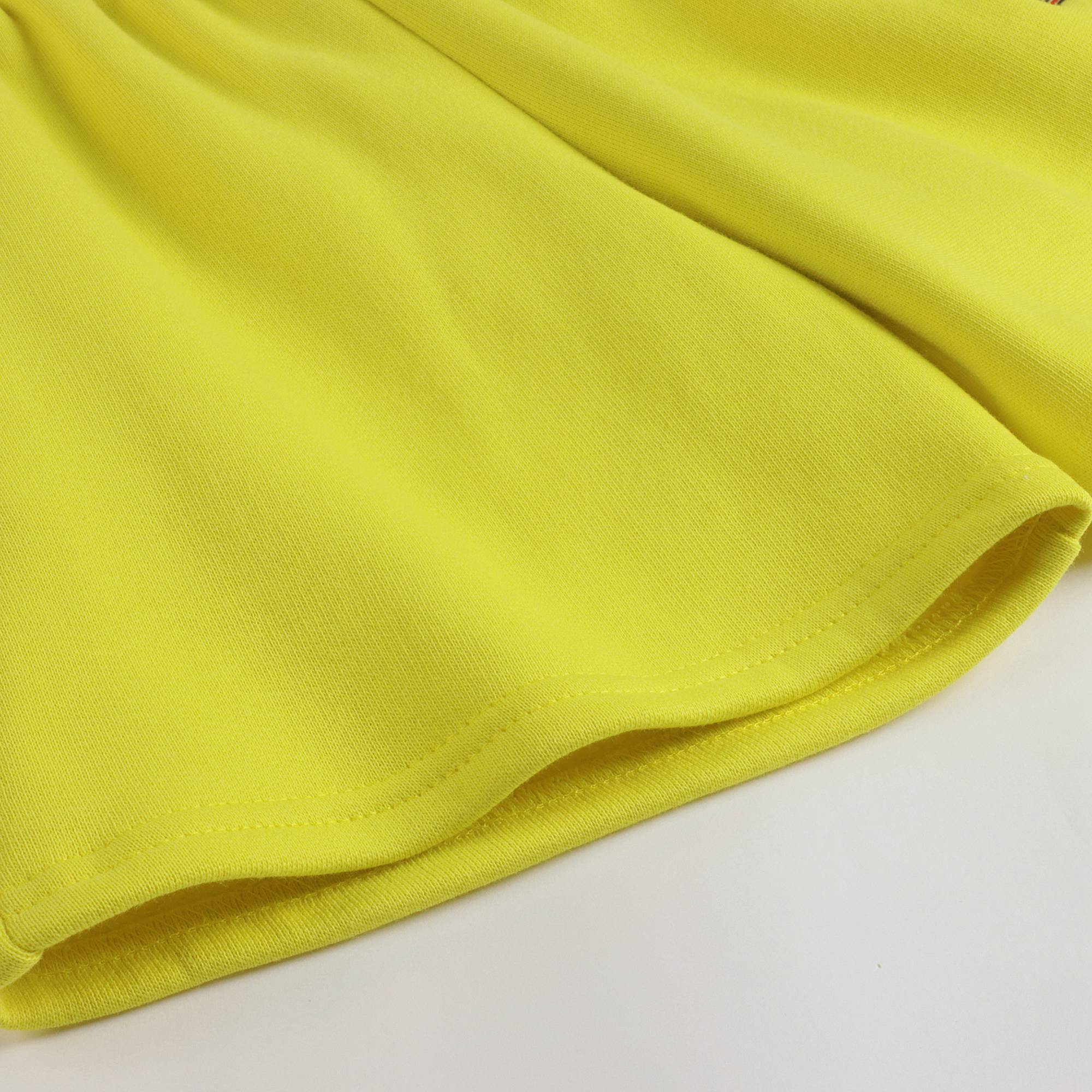 Girls Yellow Logo Cotton Shorts