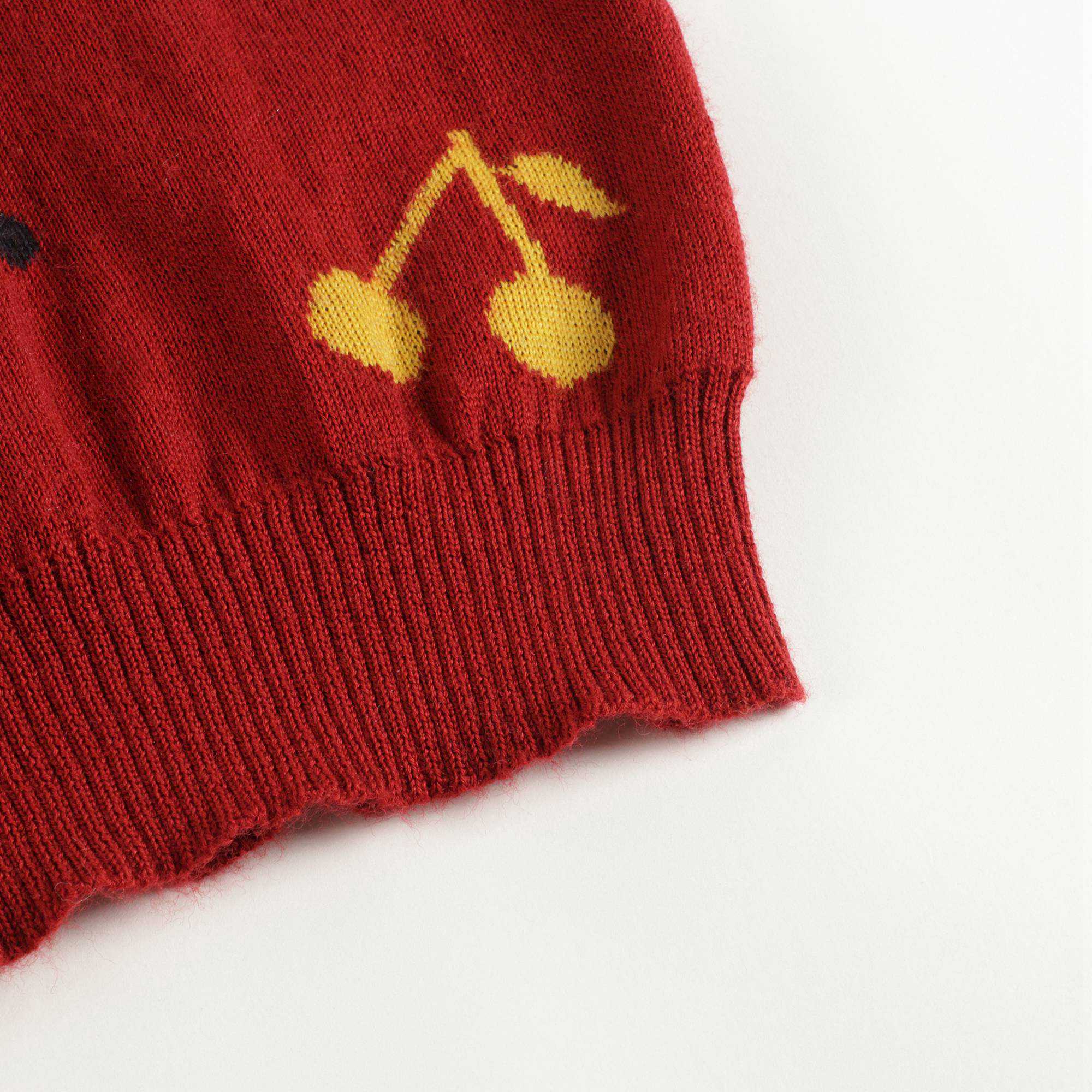 Girls Red Cherry Jumper