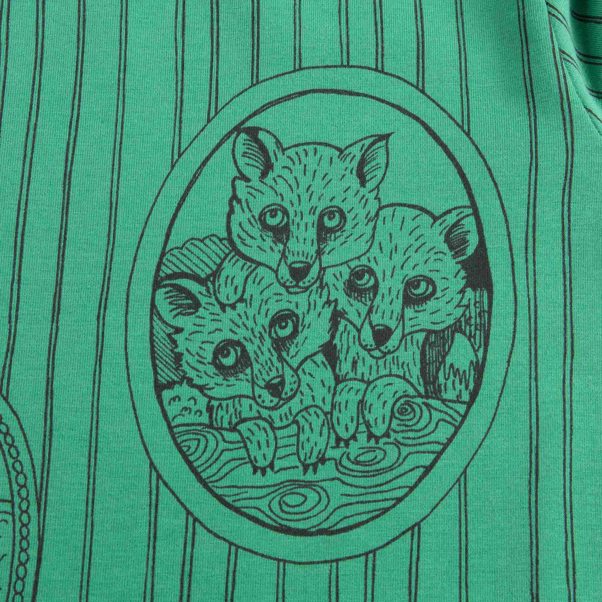 Girls Green Fox Family Dress