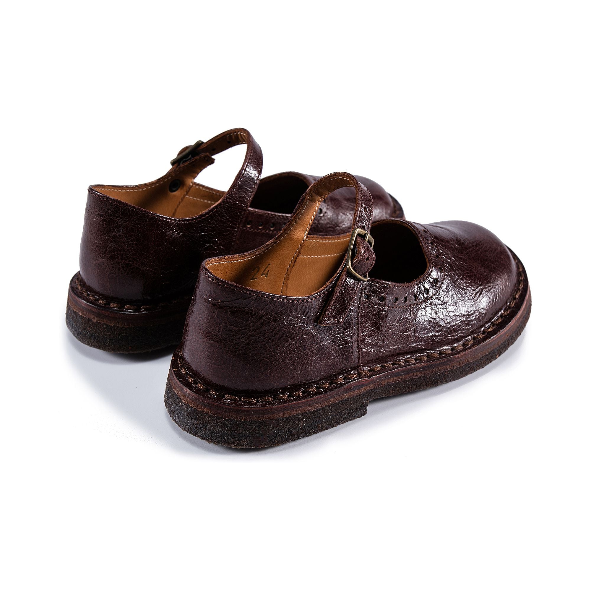 Girls Brown Leather Shoes