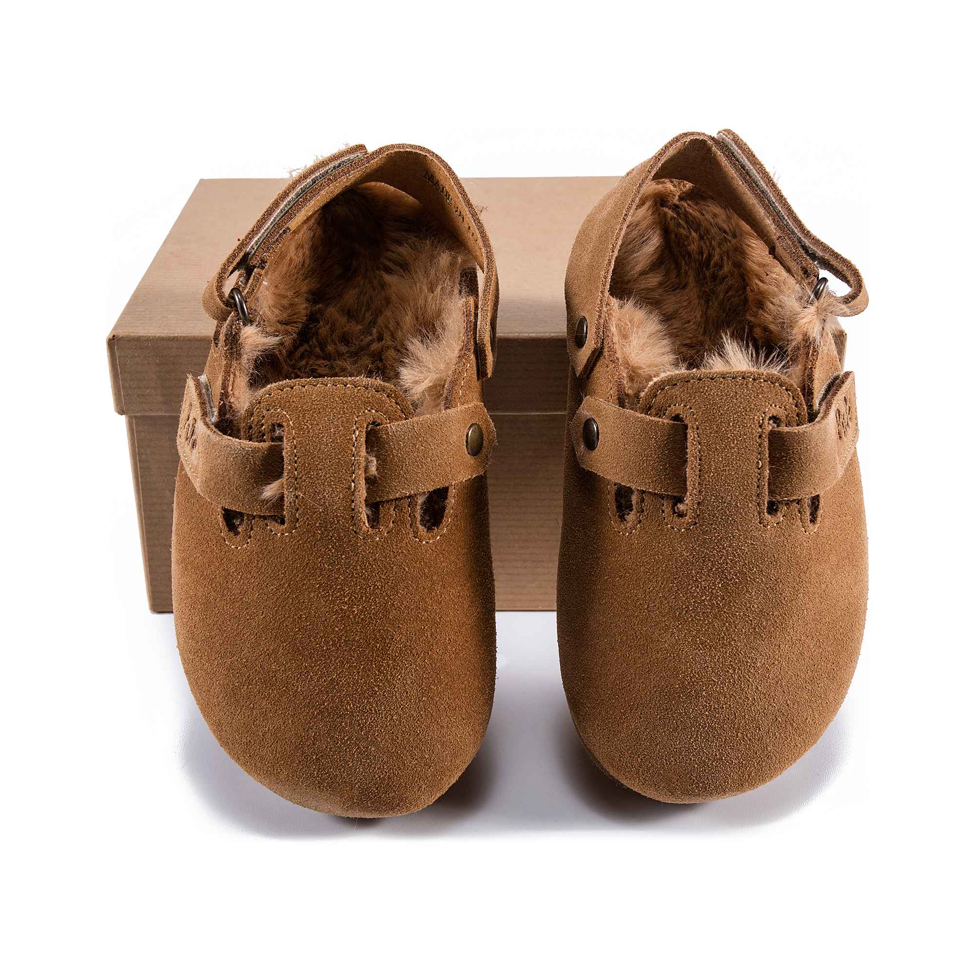 Girls Caramel Leather Flats
