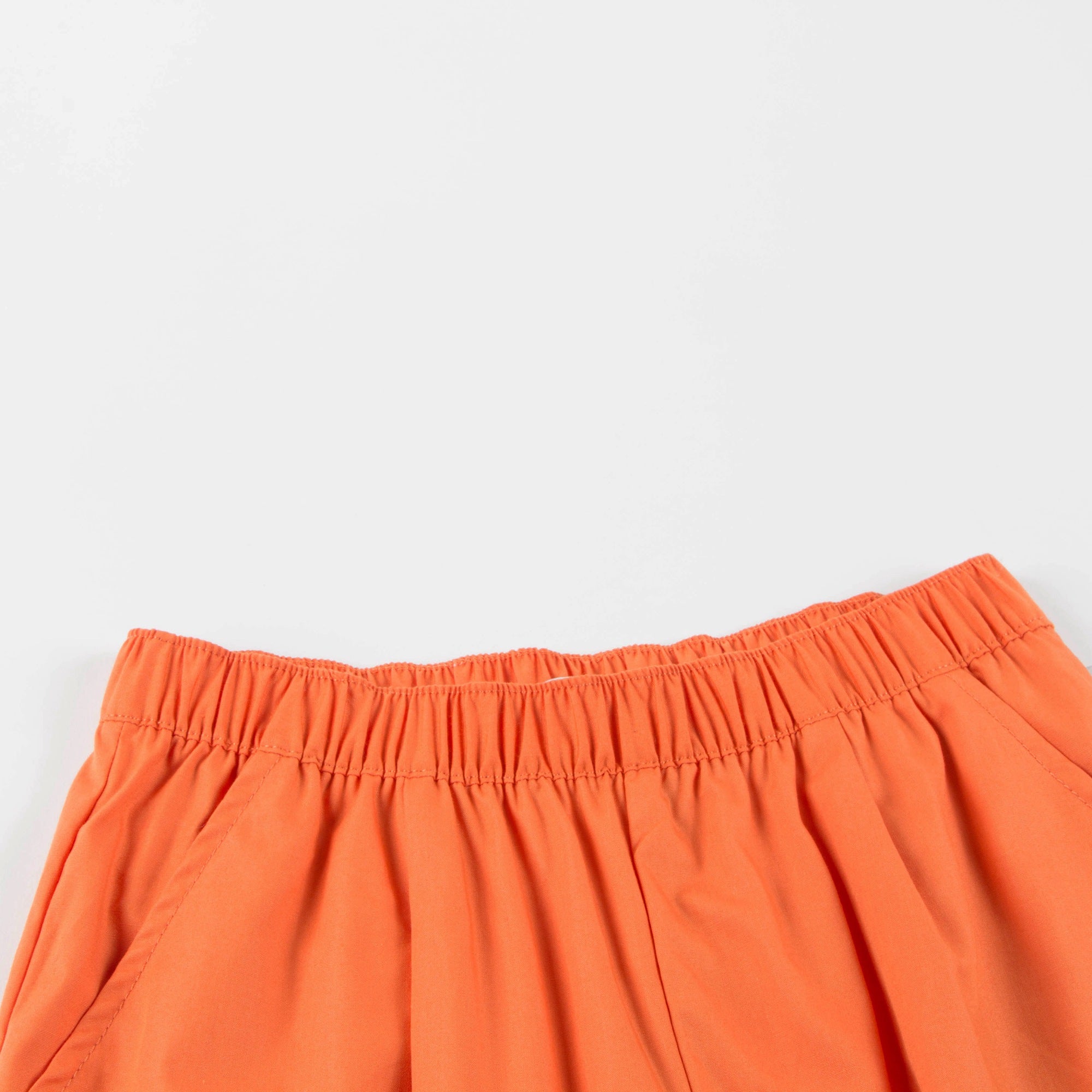 Girls Brick Cotton Solid Pleats Pant