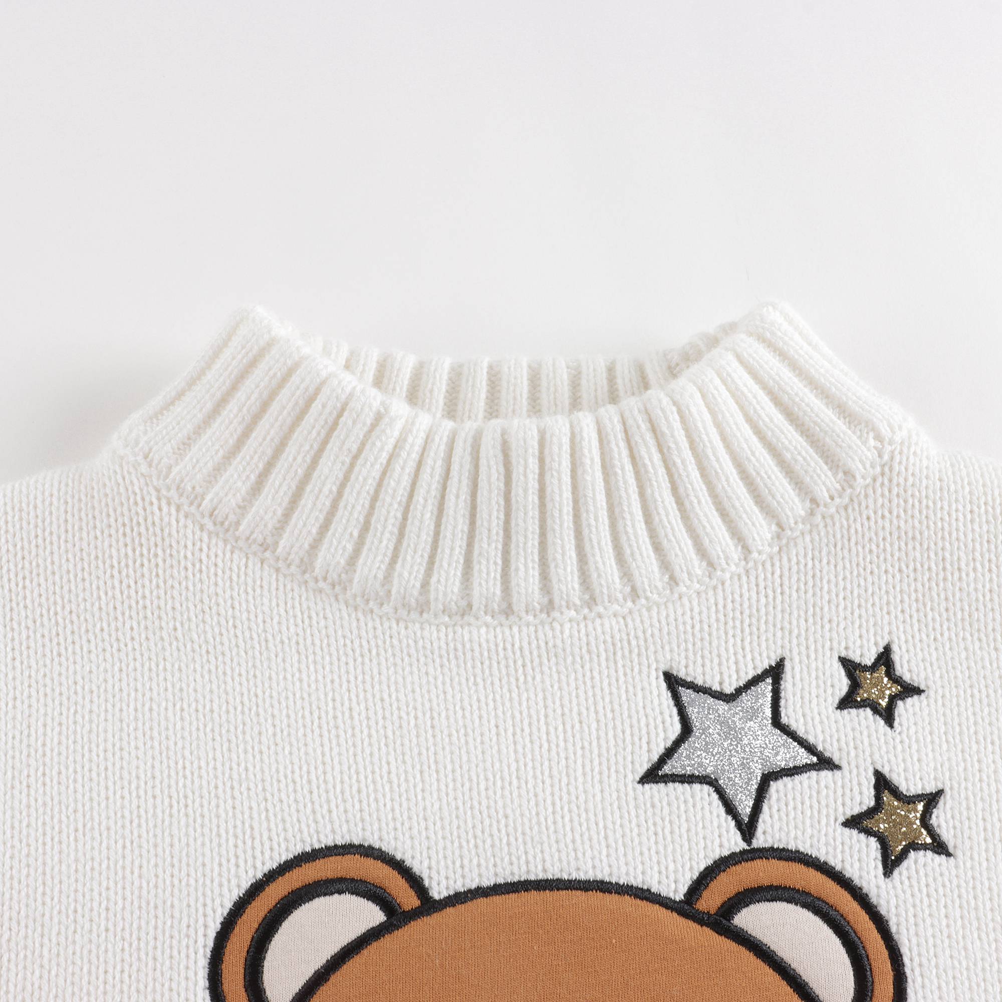 Girls White Logo Cotton Sweater