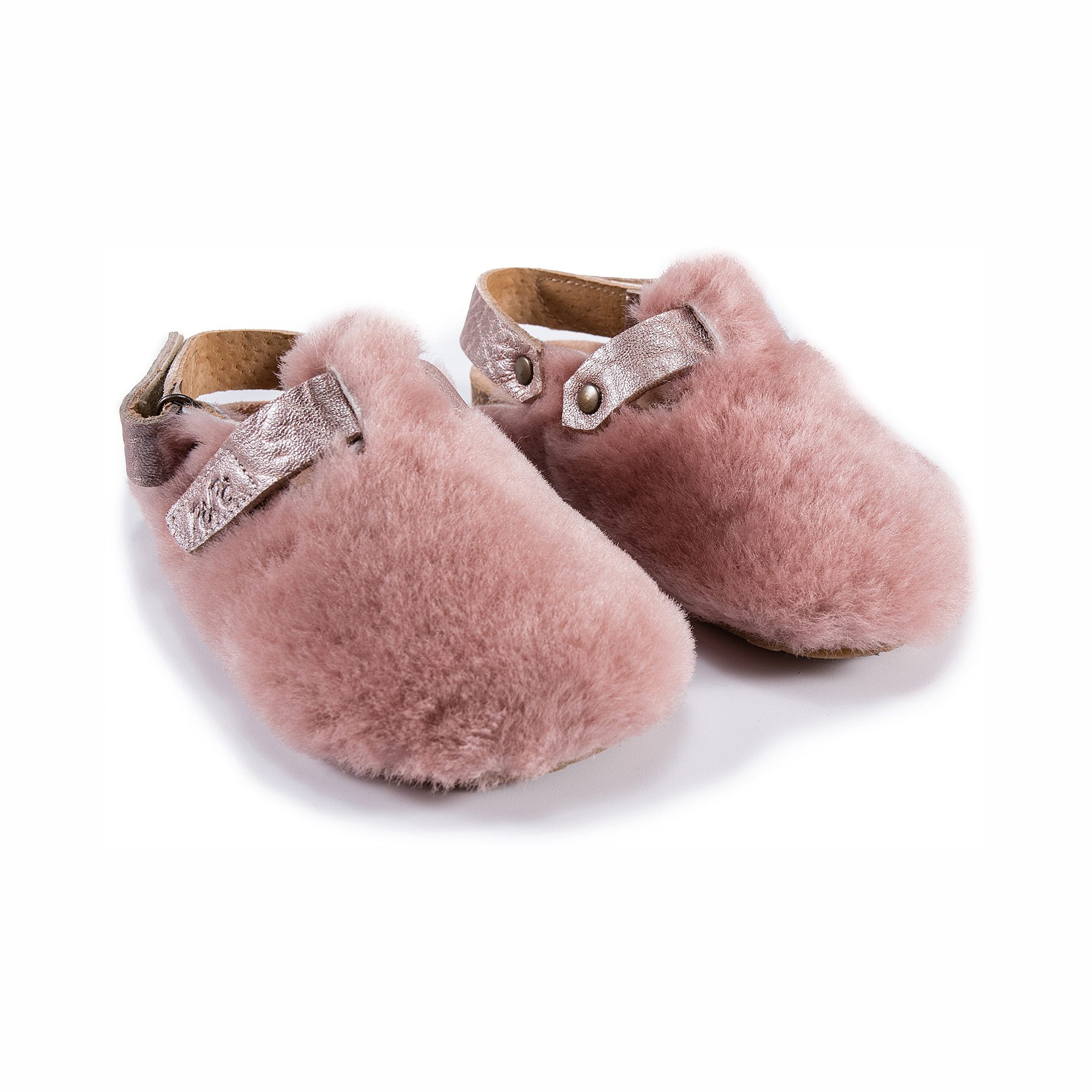 Girls Rose Jam Fur Flats
