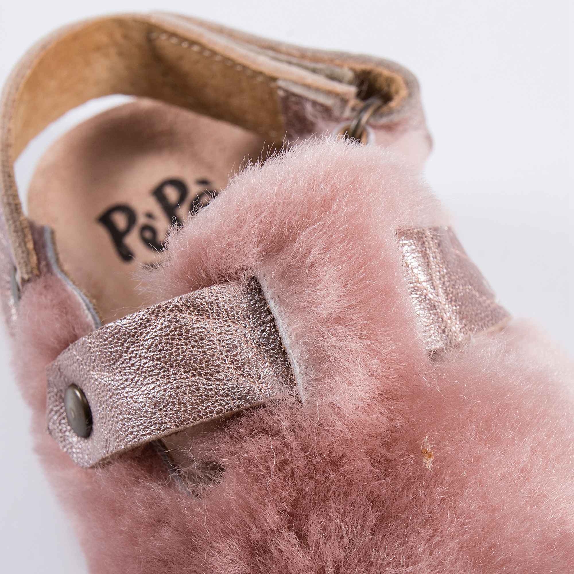 Girls Rose Jam Fur Flats
