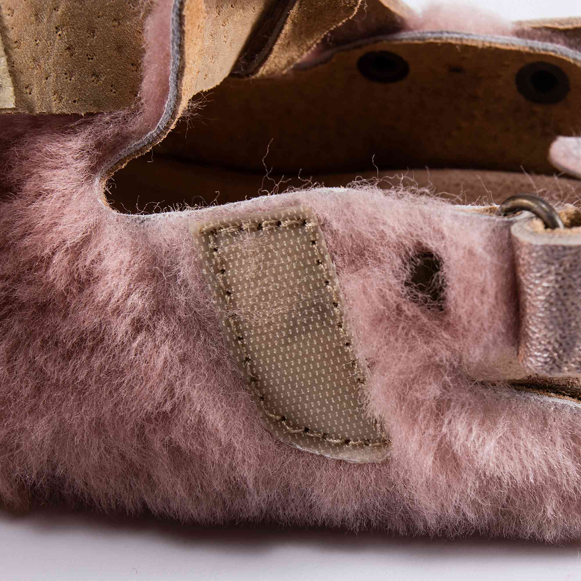 Girls Rose Jam Fur Flats