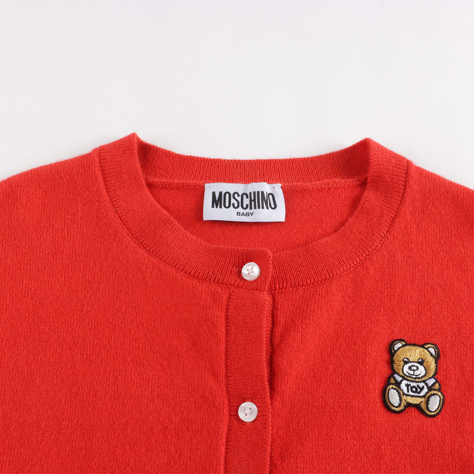 Baby Girls Red Logo Knit Cardigan
