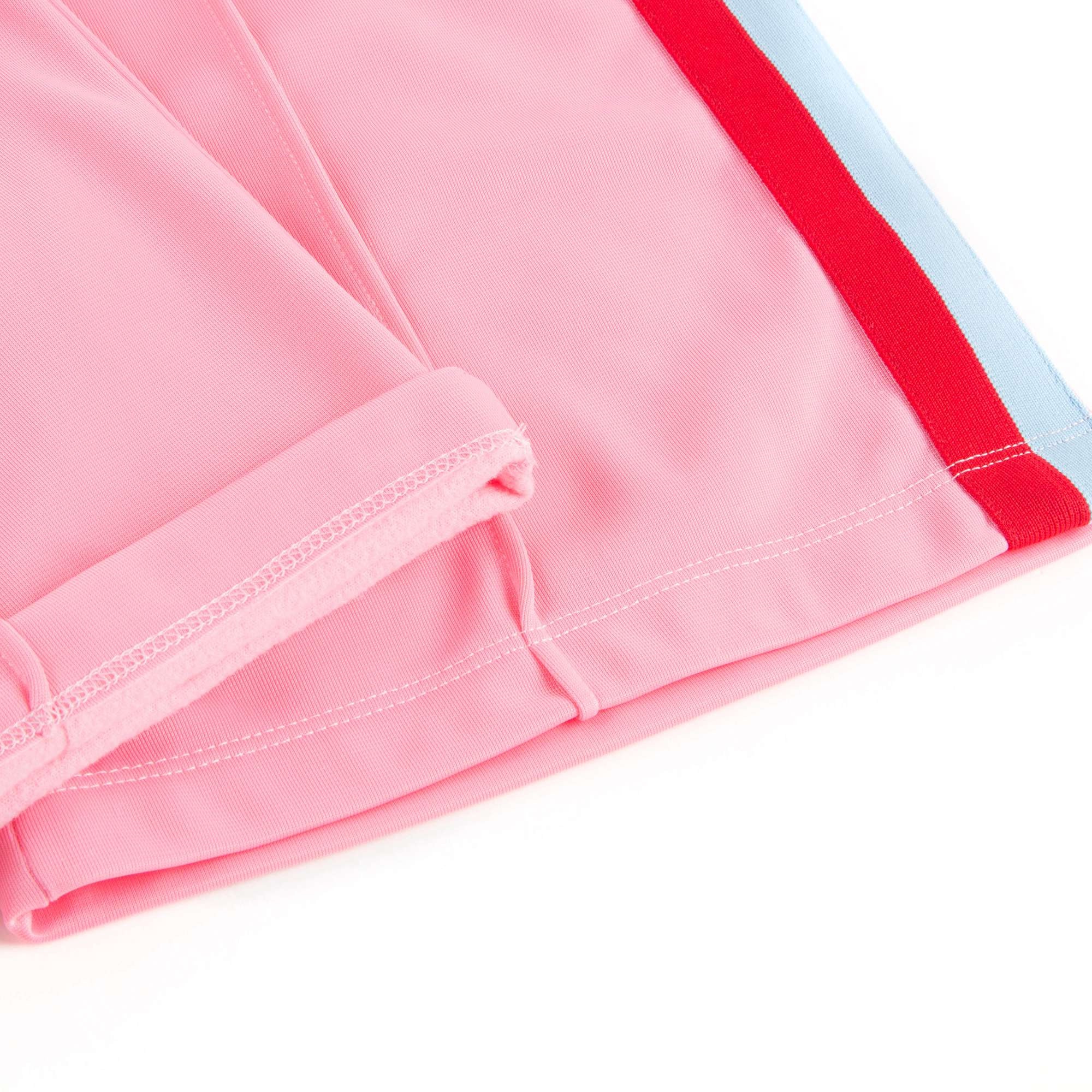 Girls Pink Jersey Shorts With Red Trim