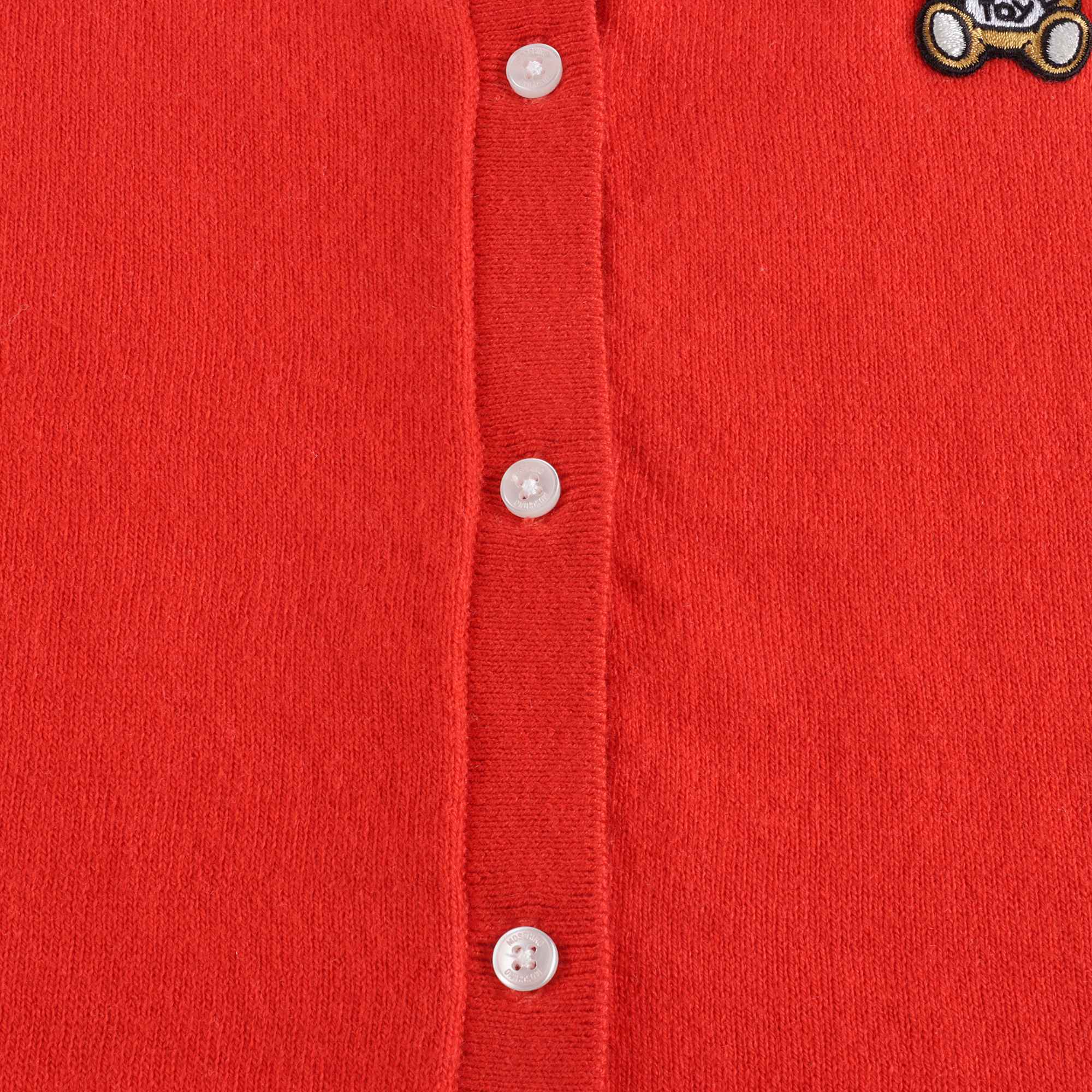 Baby Girls Red Logo Knit Cardigan