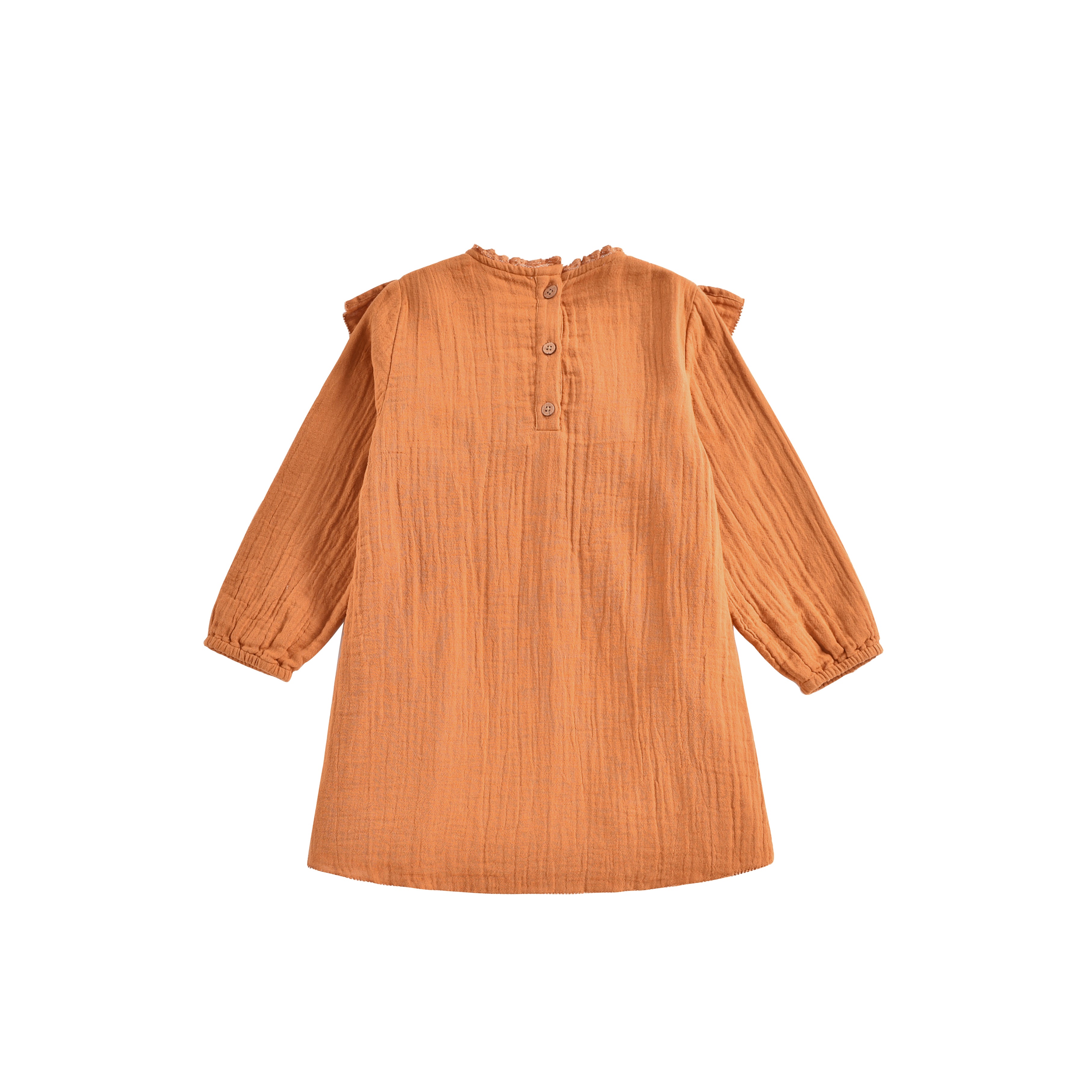 Girls Dark Safran Organic Cotton Dress