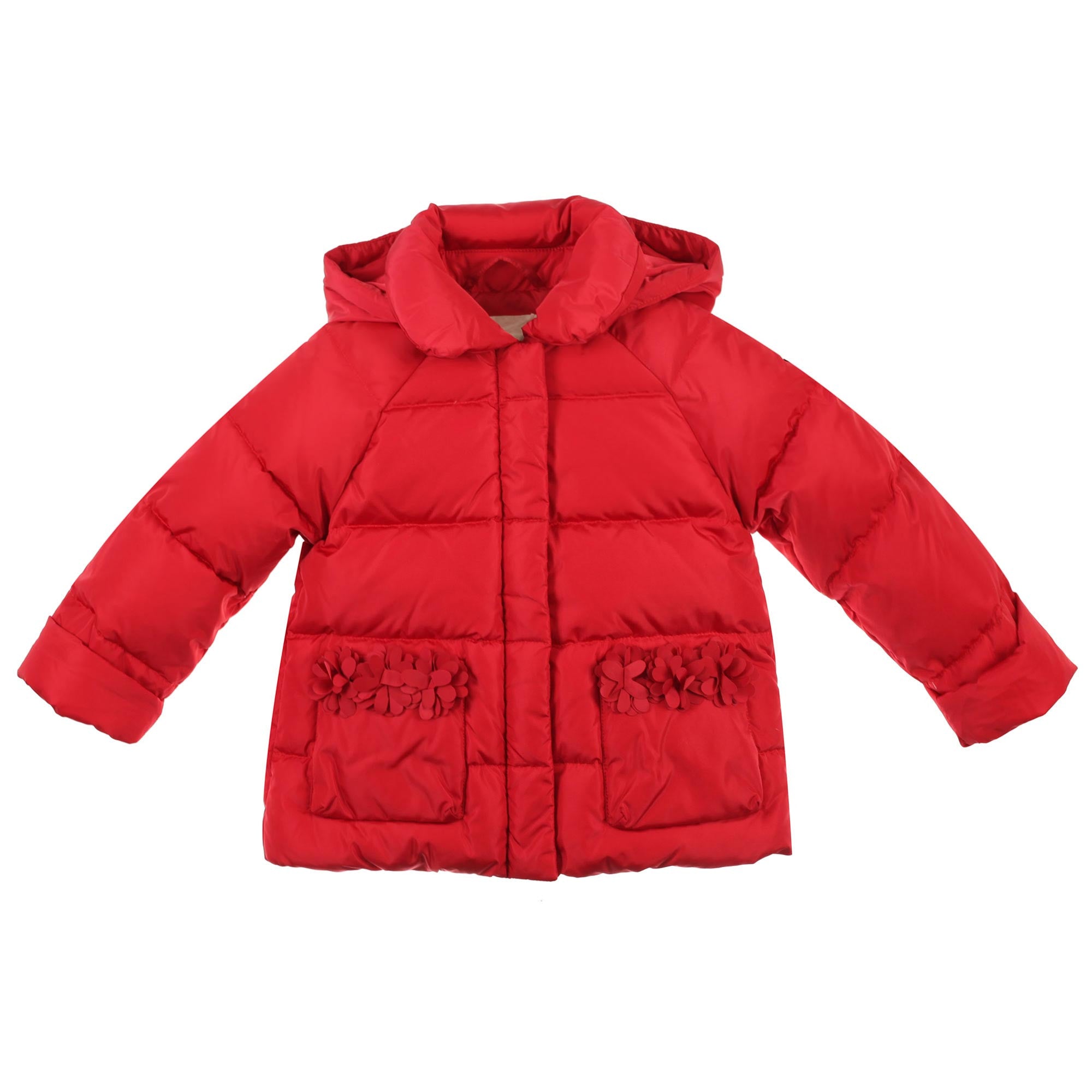 Baby Girls Poppy Red Patch Trims Pocket Hooded Jacket - CÉMAROSE | Children's Fashion Store - 1