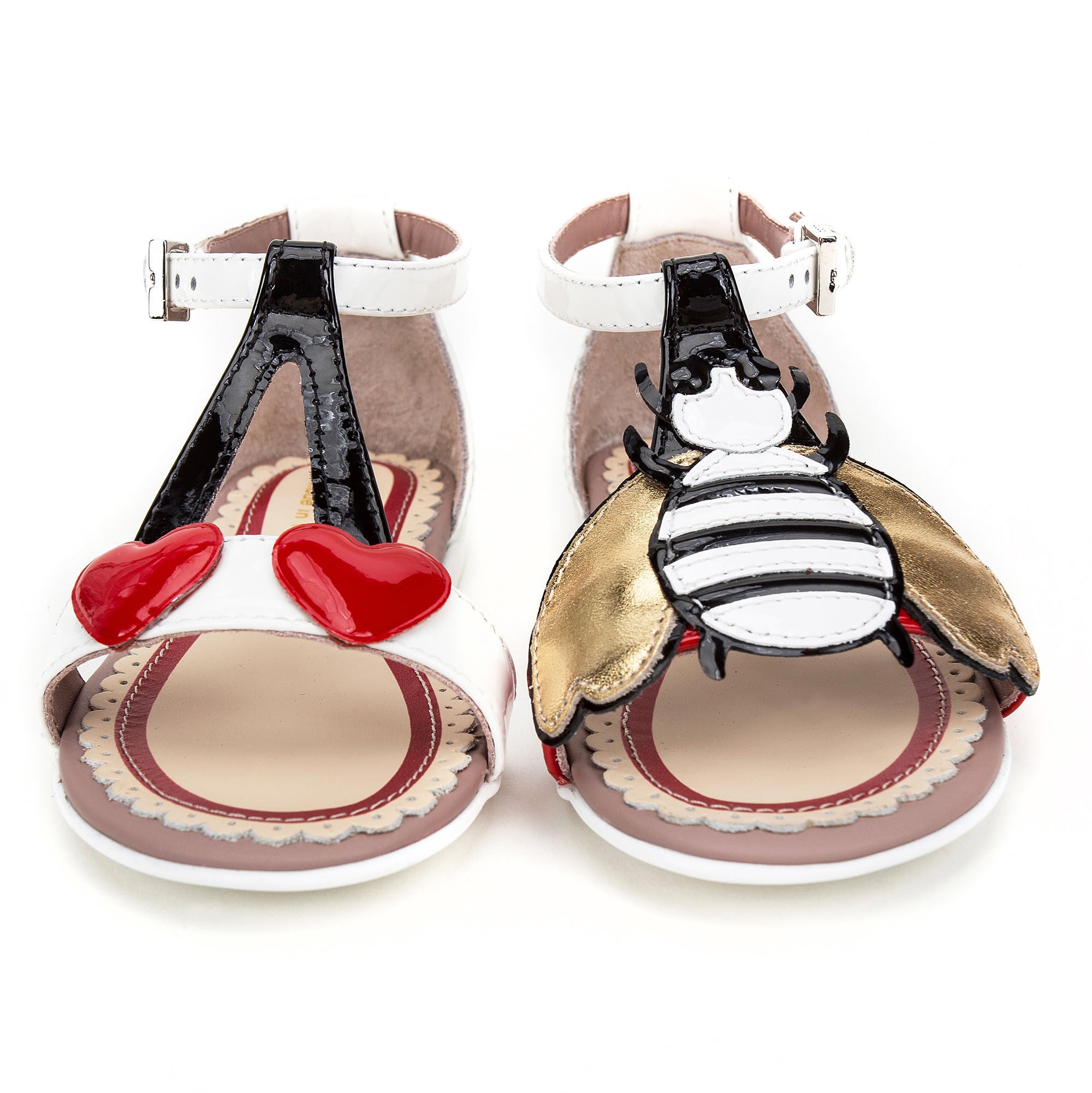 Girls White Patent Leather Sandals