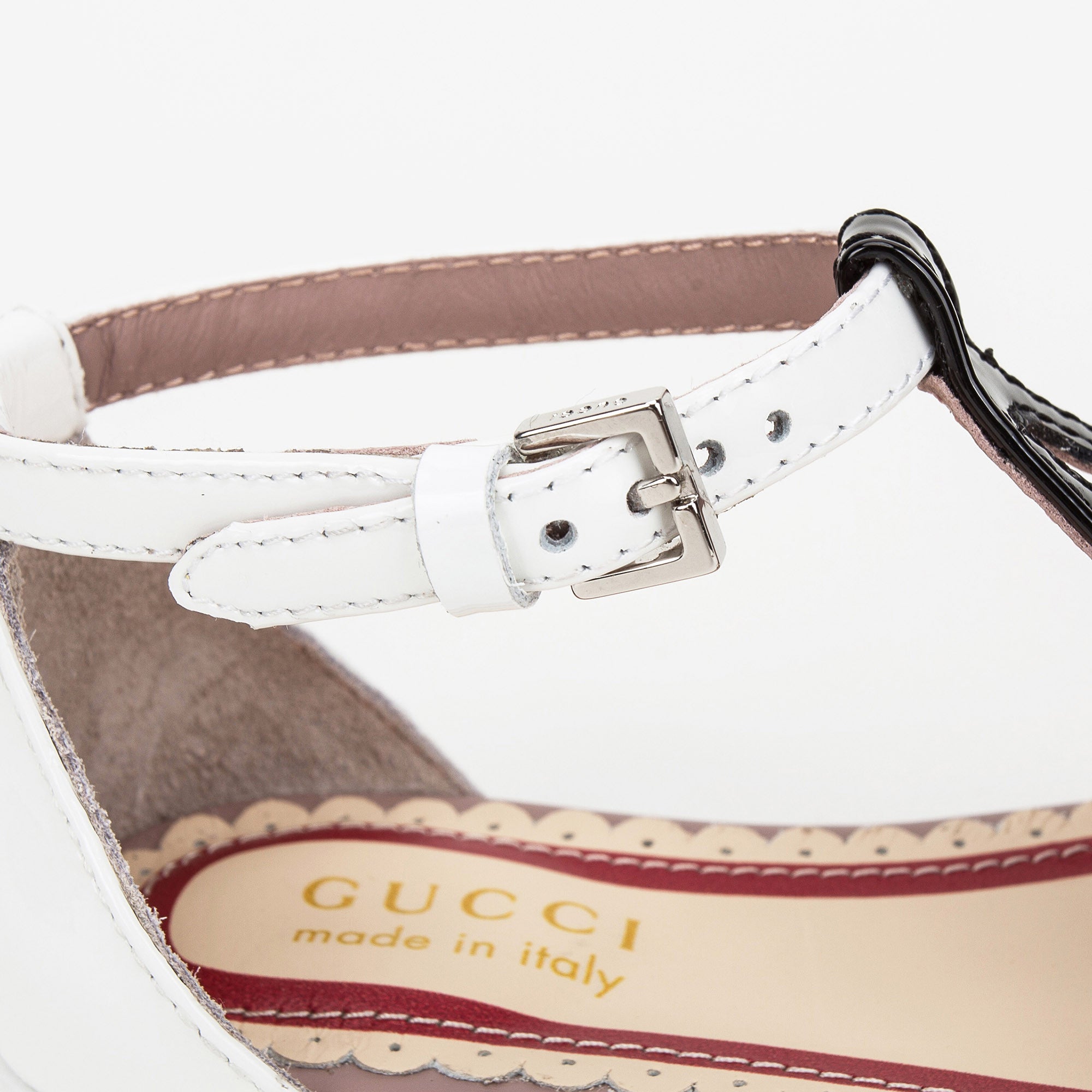 Girls White Patent Leather Sandals