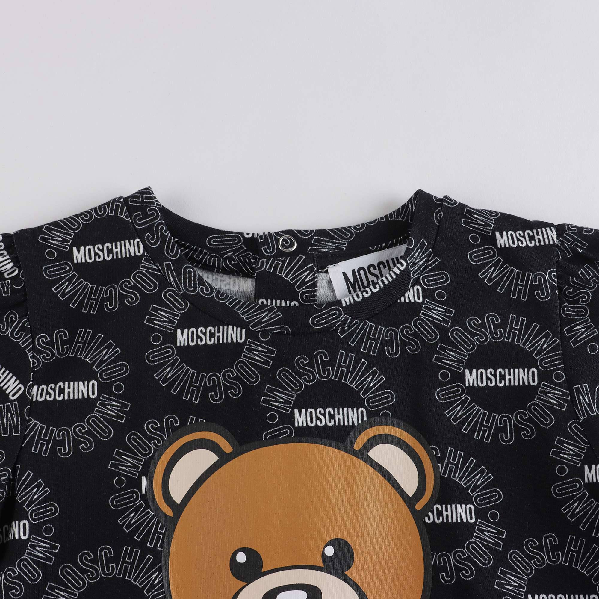 Baby Girls Black Teddy Cotton Dress