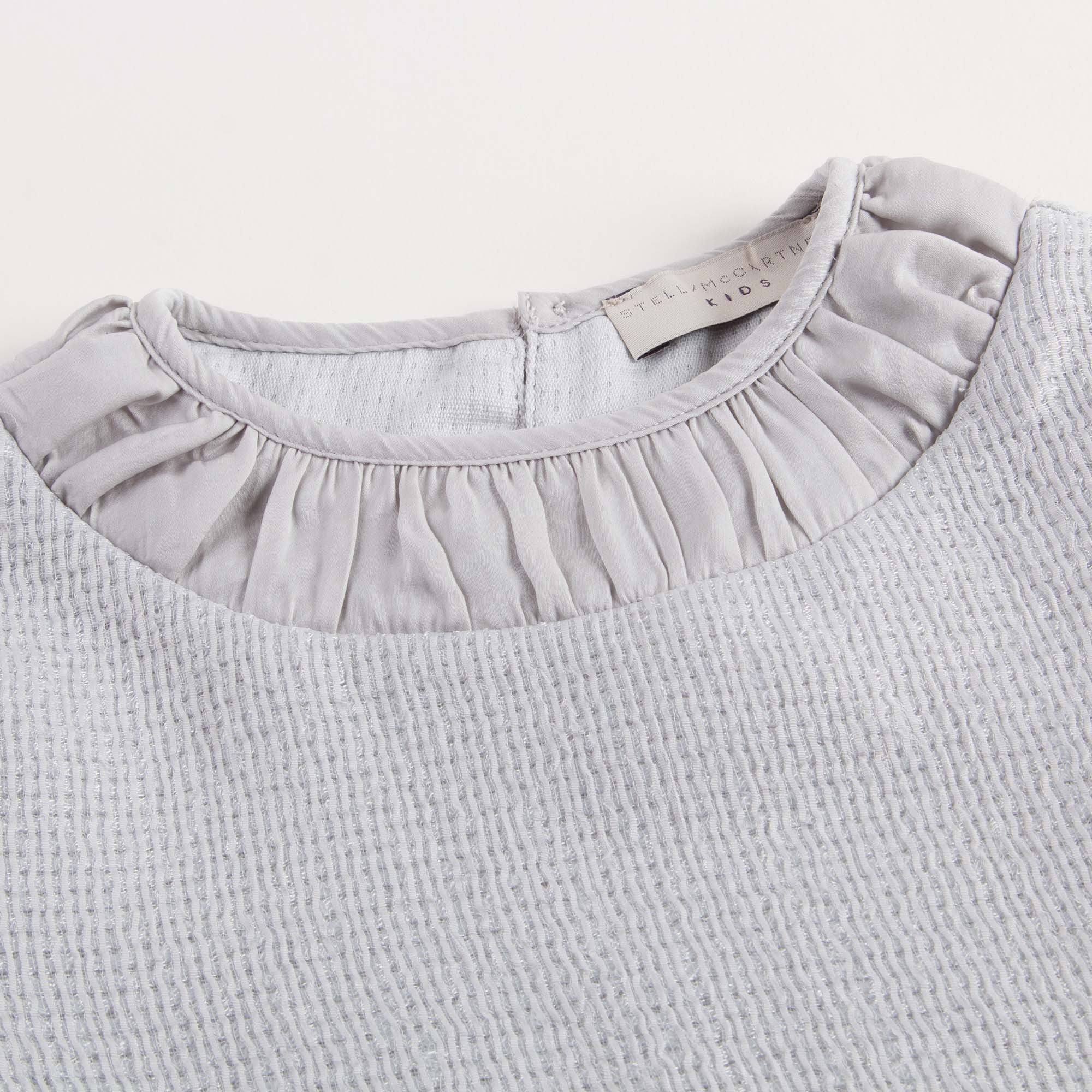 Girls Heather Grey Cotton Crew Collar 'Anaise' Dress