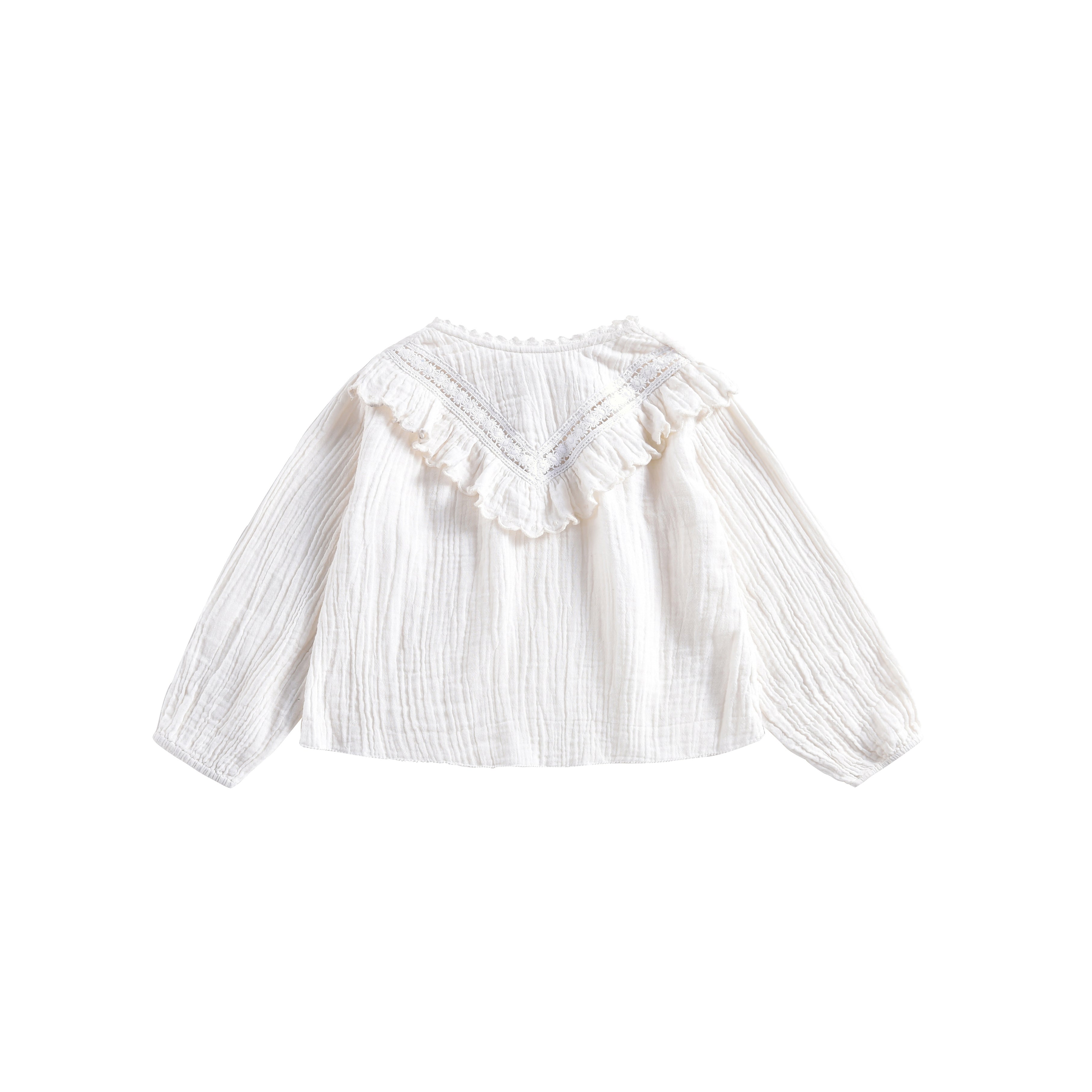 Girls White Organic Cotton Blouse