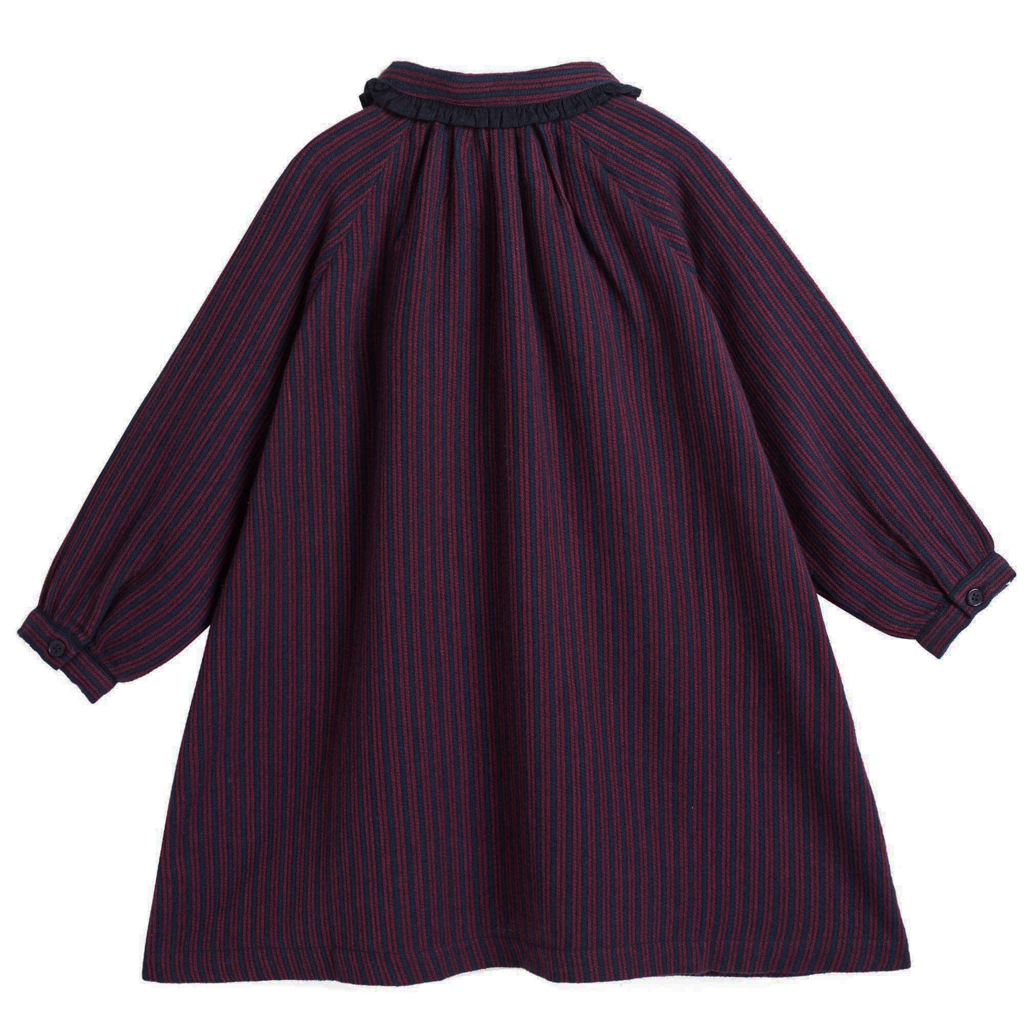 Girls Purple Rayol Striped Cotton Woven Dress - CÉMAROSE | Children's Fashion Store - 3