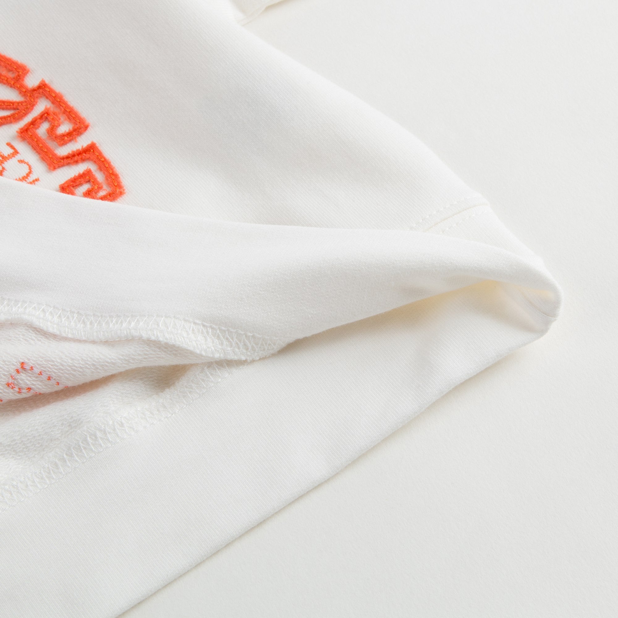 Girls White Cotton Sweatshirt With Orange Medusa Logo