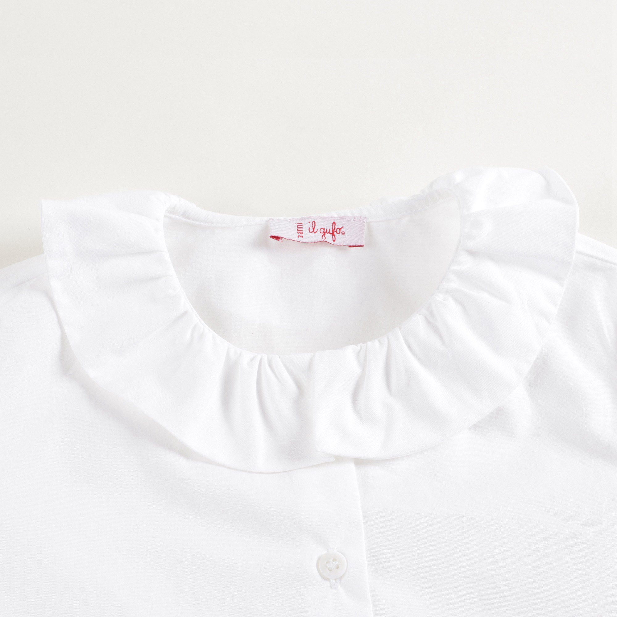 Girls White Ruffle Shirt
