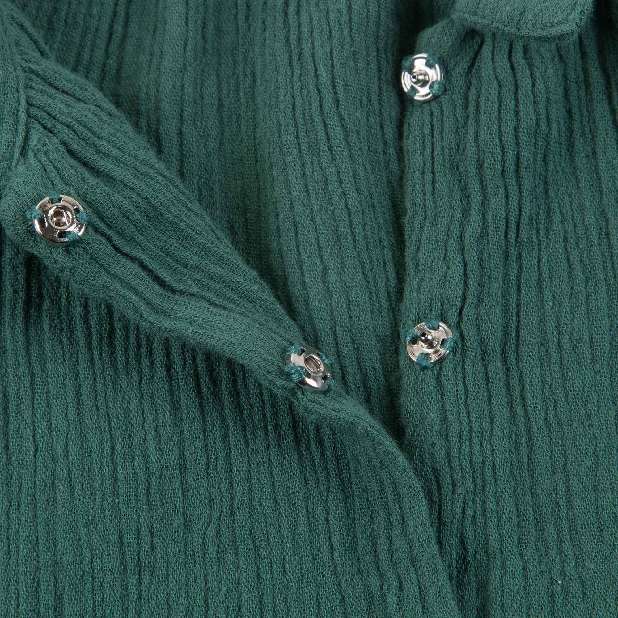 Baby Girls Dark Green Silk Woven Dress