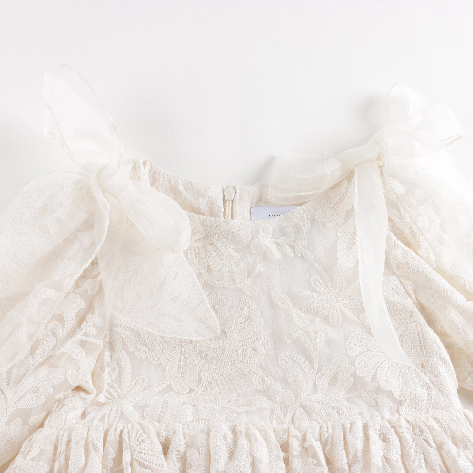 Girls White Embroidered Cotton Dress