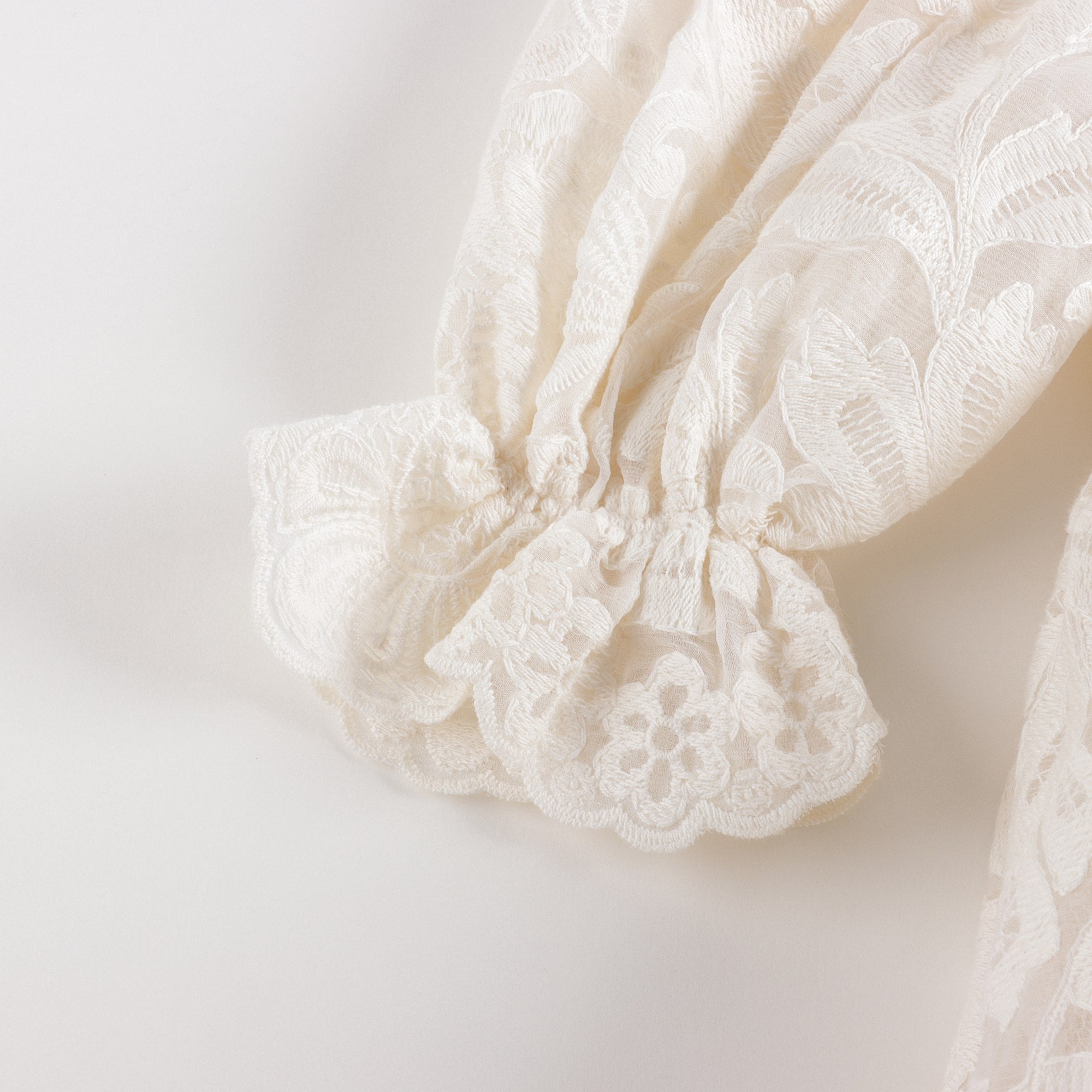 Girls White Embroidered Cotton Dress