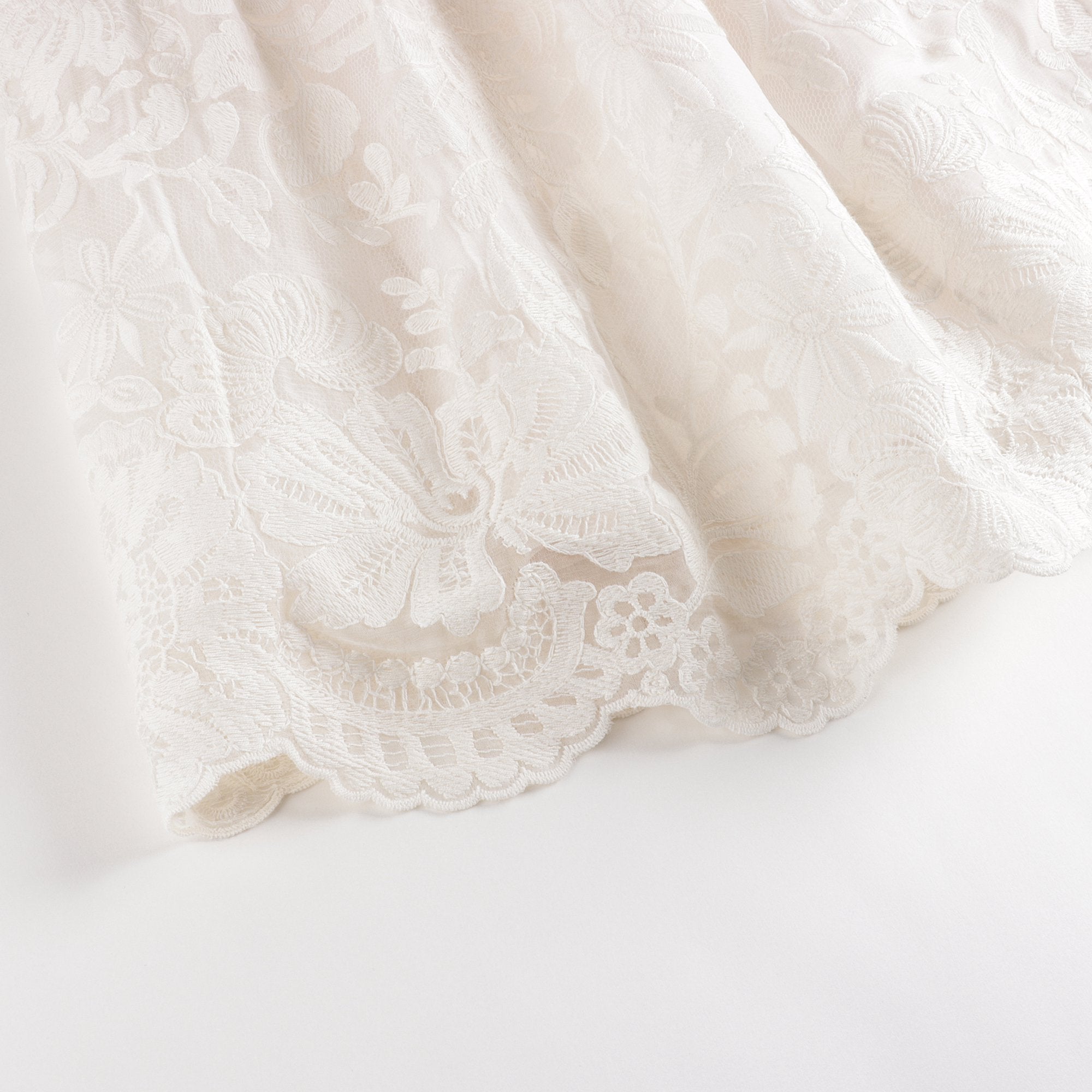 Girls White Embroidered Cotton Dress
