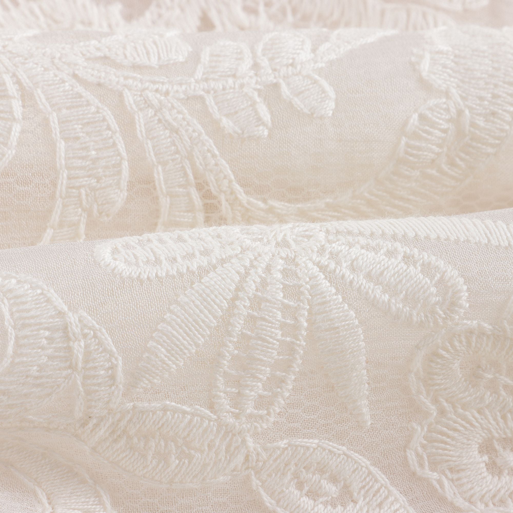 Girls White Embroidered Cotton Dress