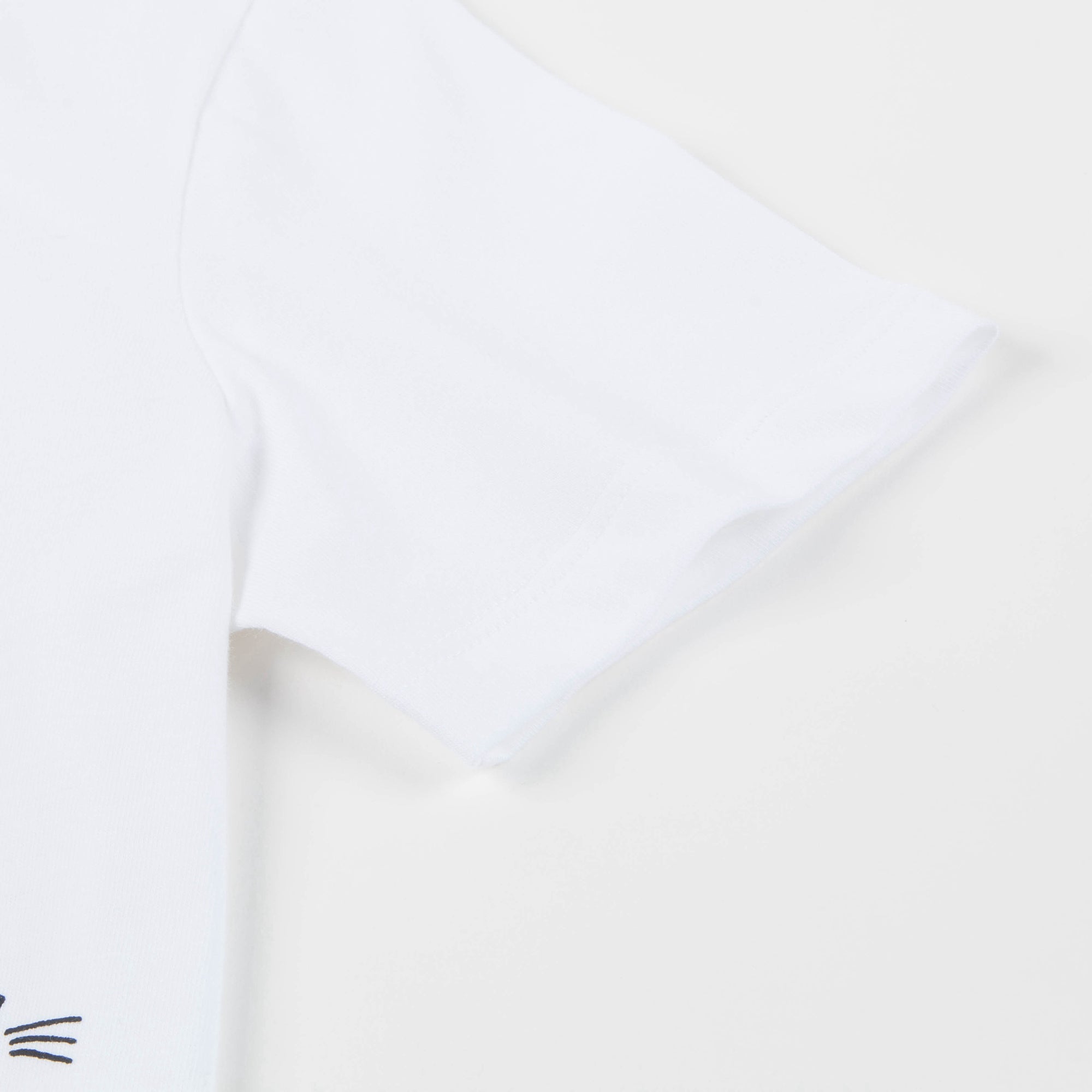 Girls White Cotton T-shirt