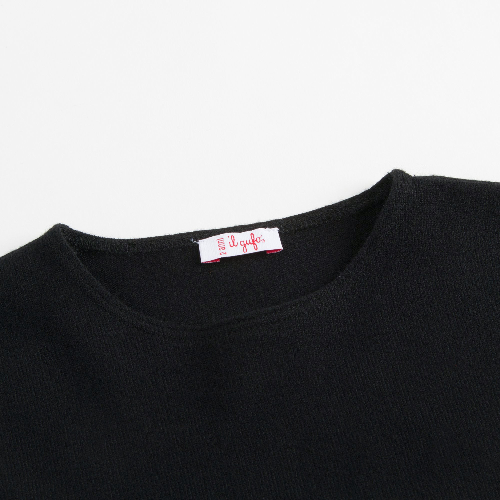 Girls Black T-shirt With Ruffle
