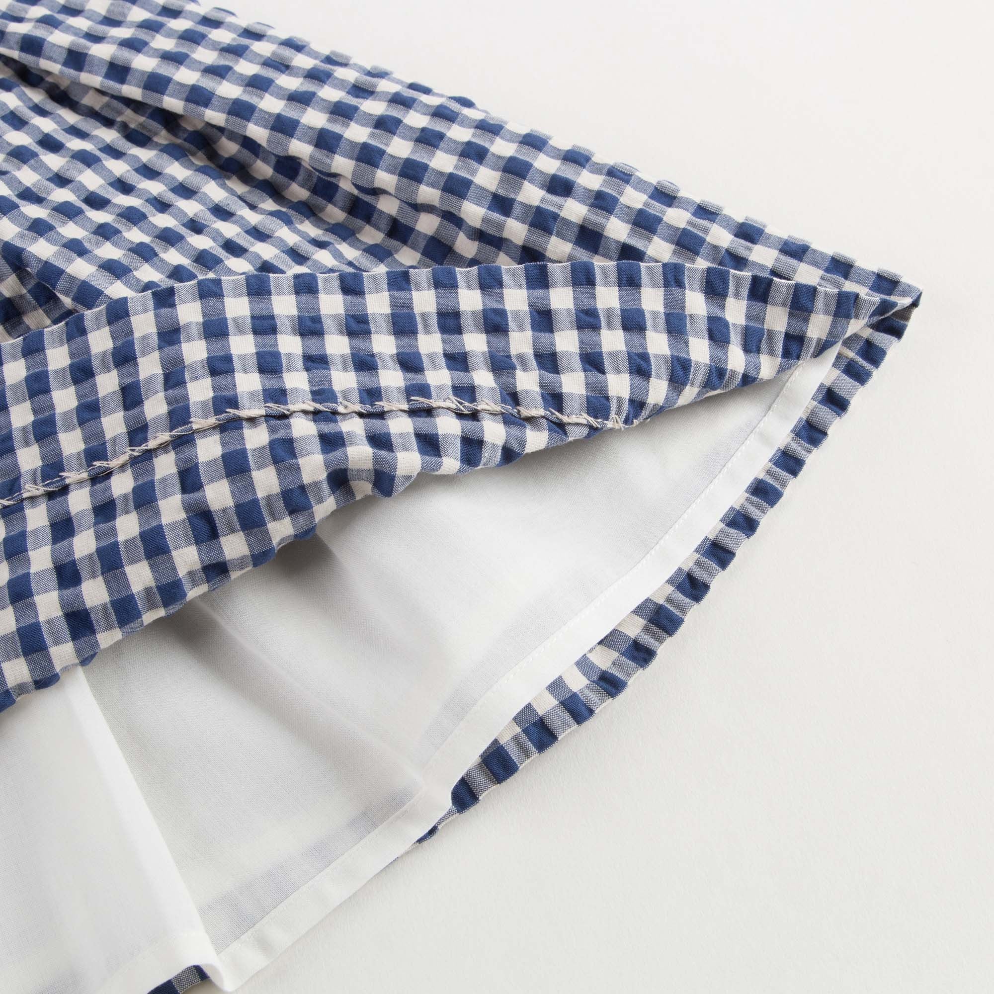 女大童蓝色格子半裙