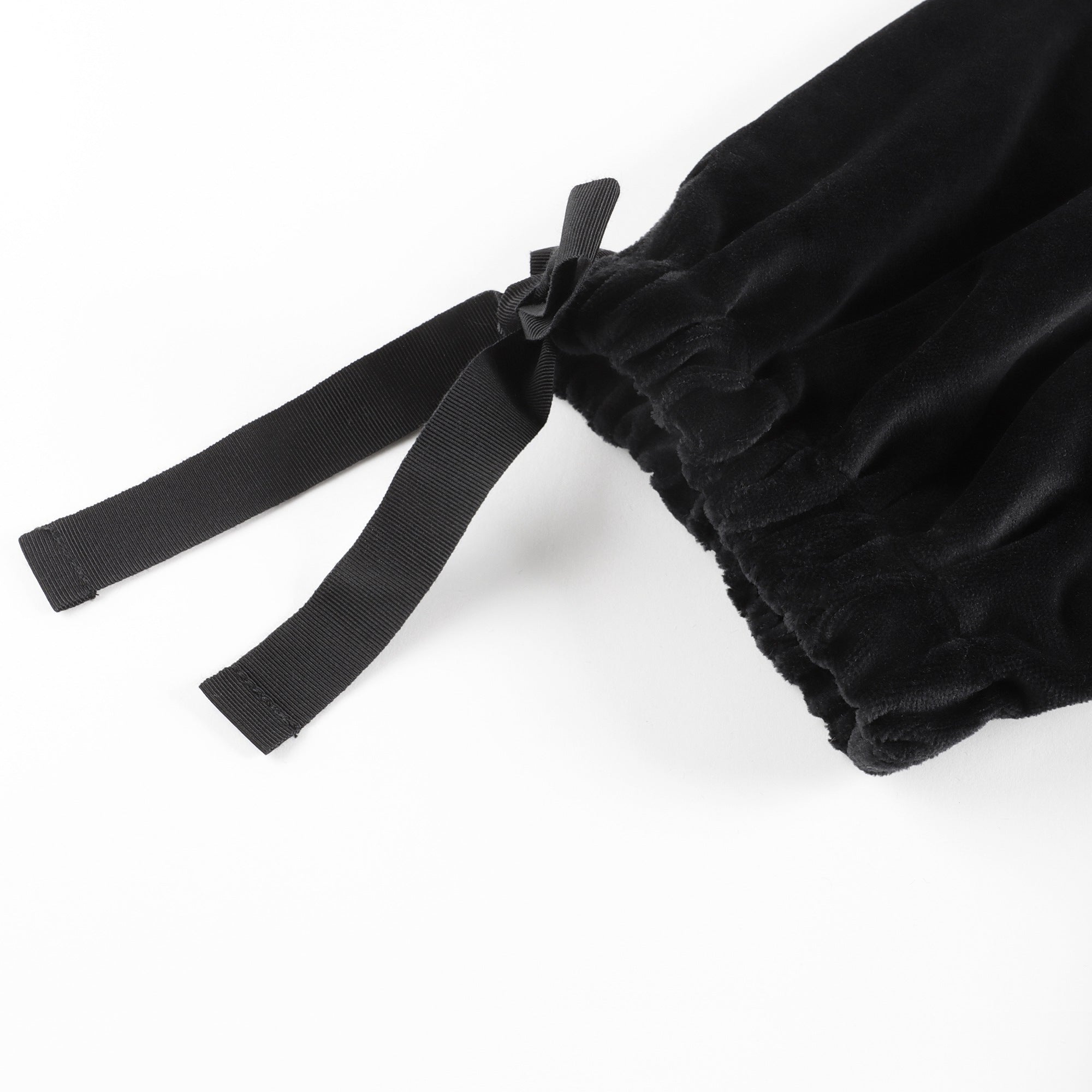 Girls Black Velvet Top
