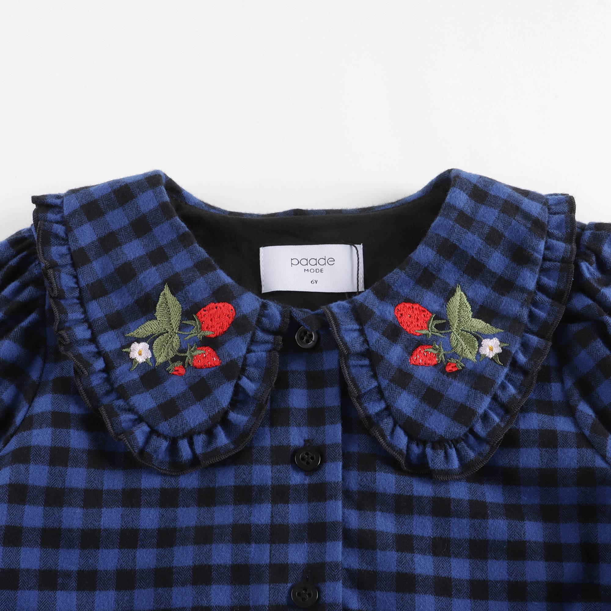 Girls Blue Check Cotton Top