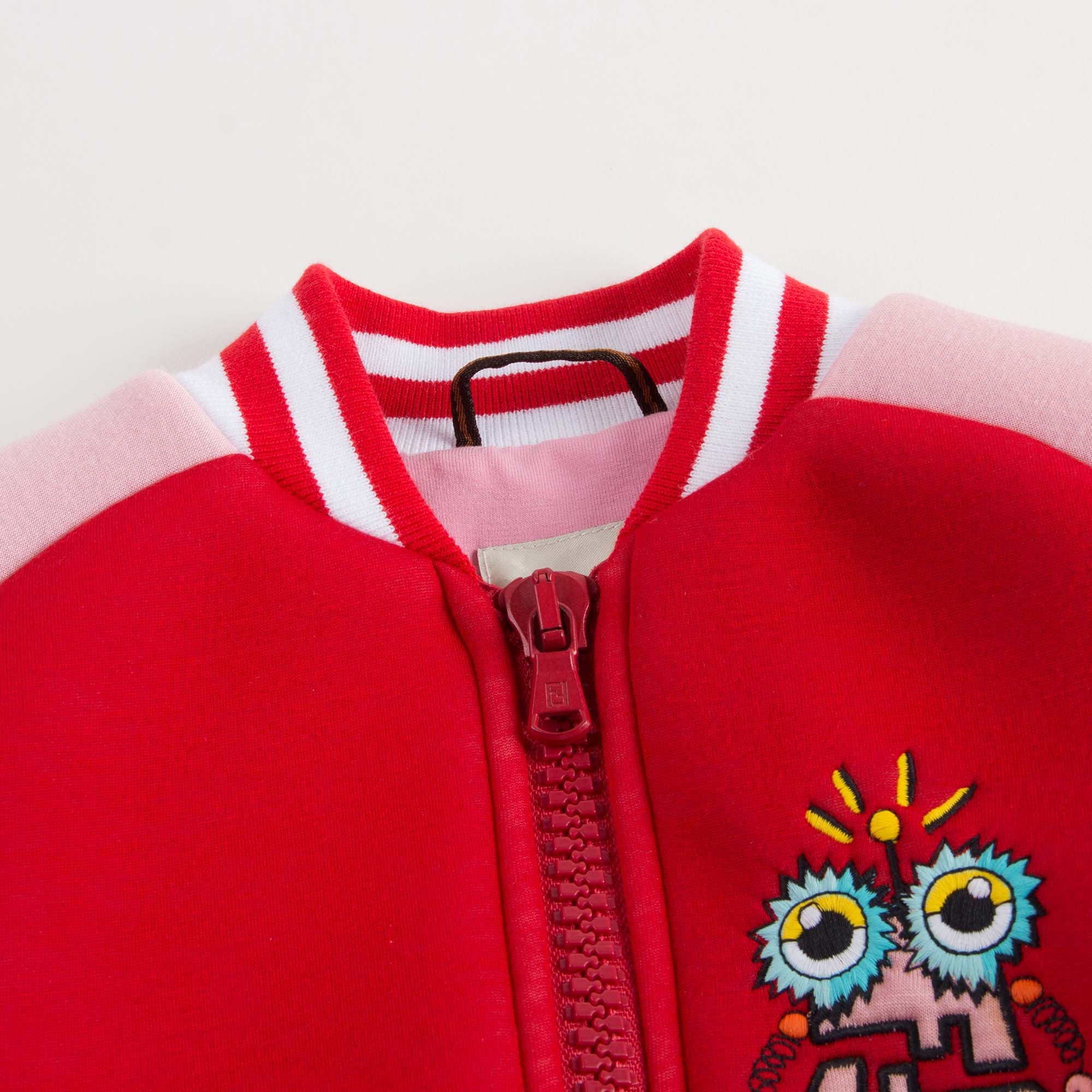 Girls Red Neoprene Varsity Jacket