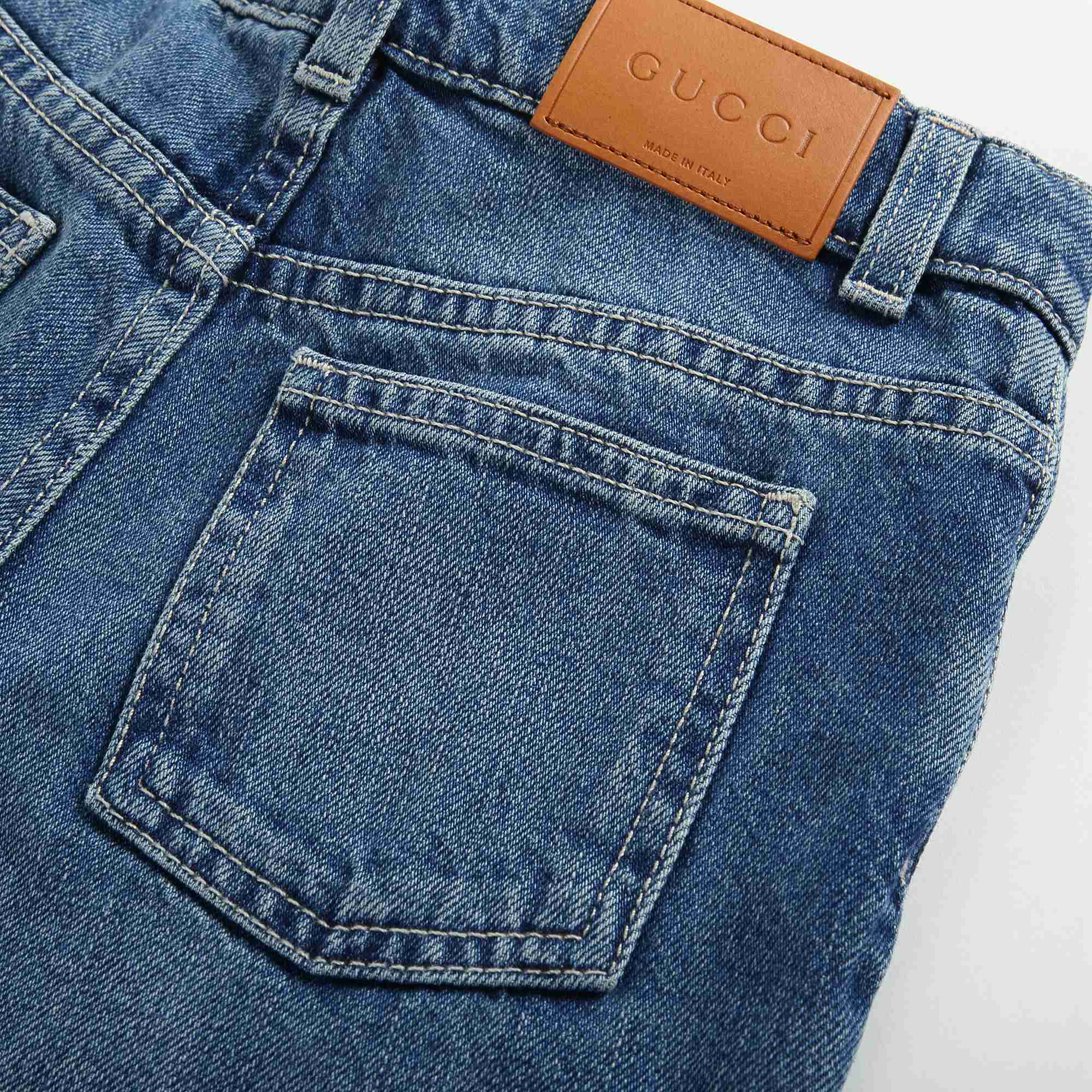 Girls Denim Blue Cotton Trousers
