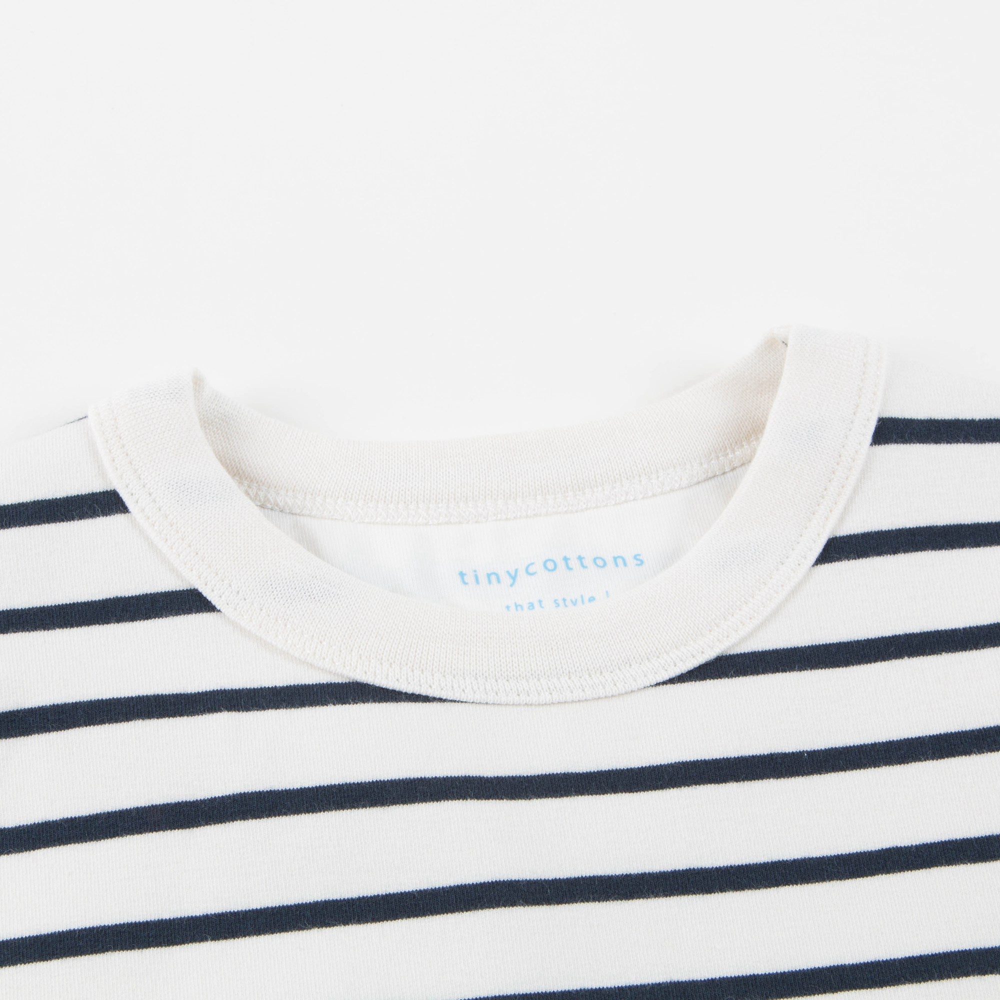 Girls Off White & Navy Small Stripes Sweatshirt