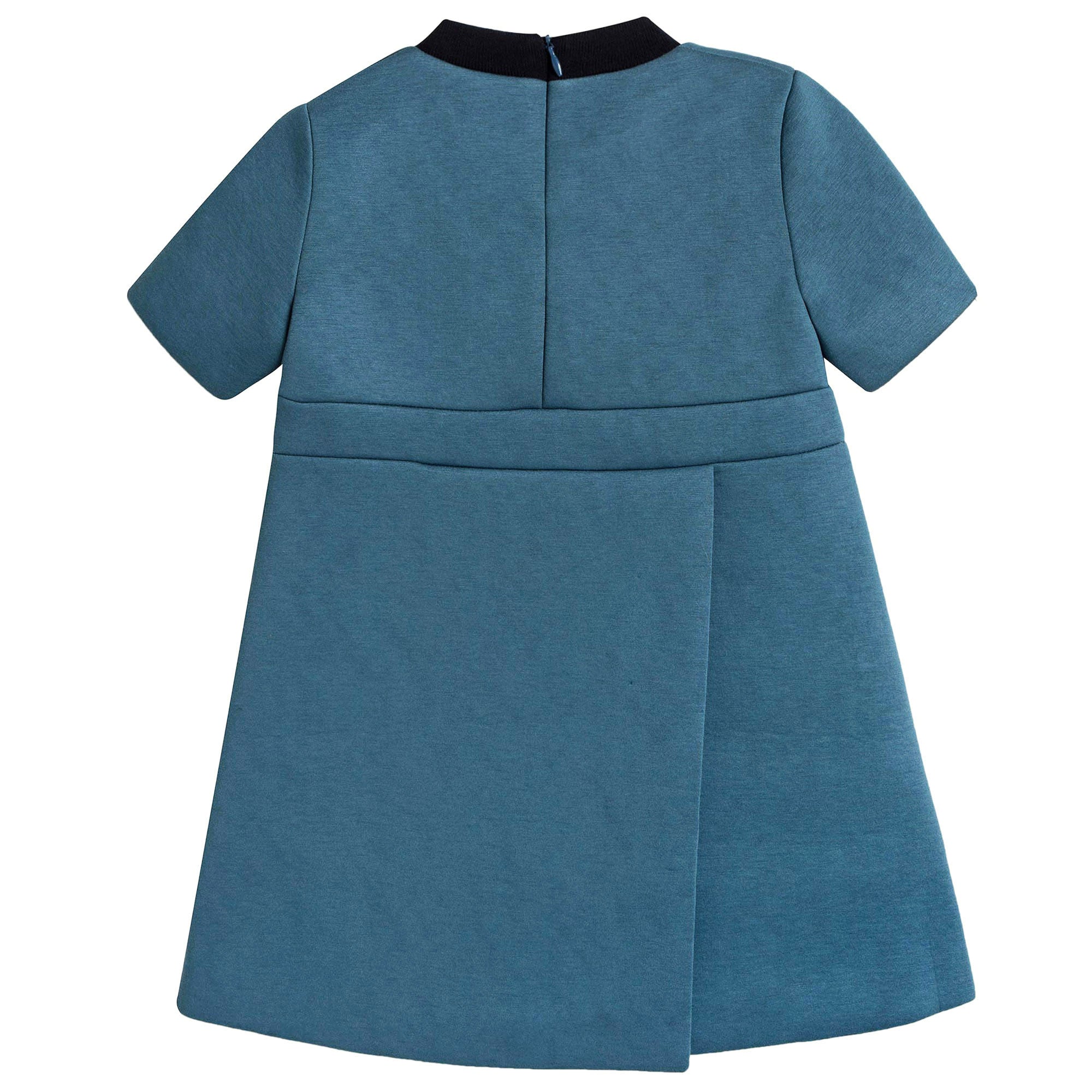 Girls Dark Green Dress With Patch Pocket - CÉMAROSE | Children's Fashion Store - 3