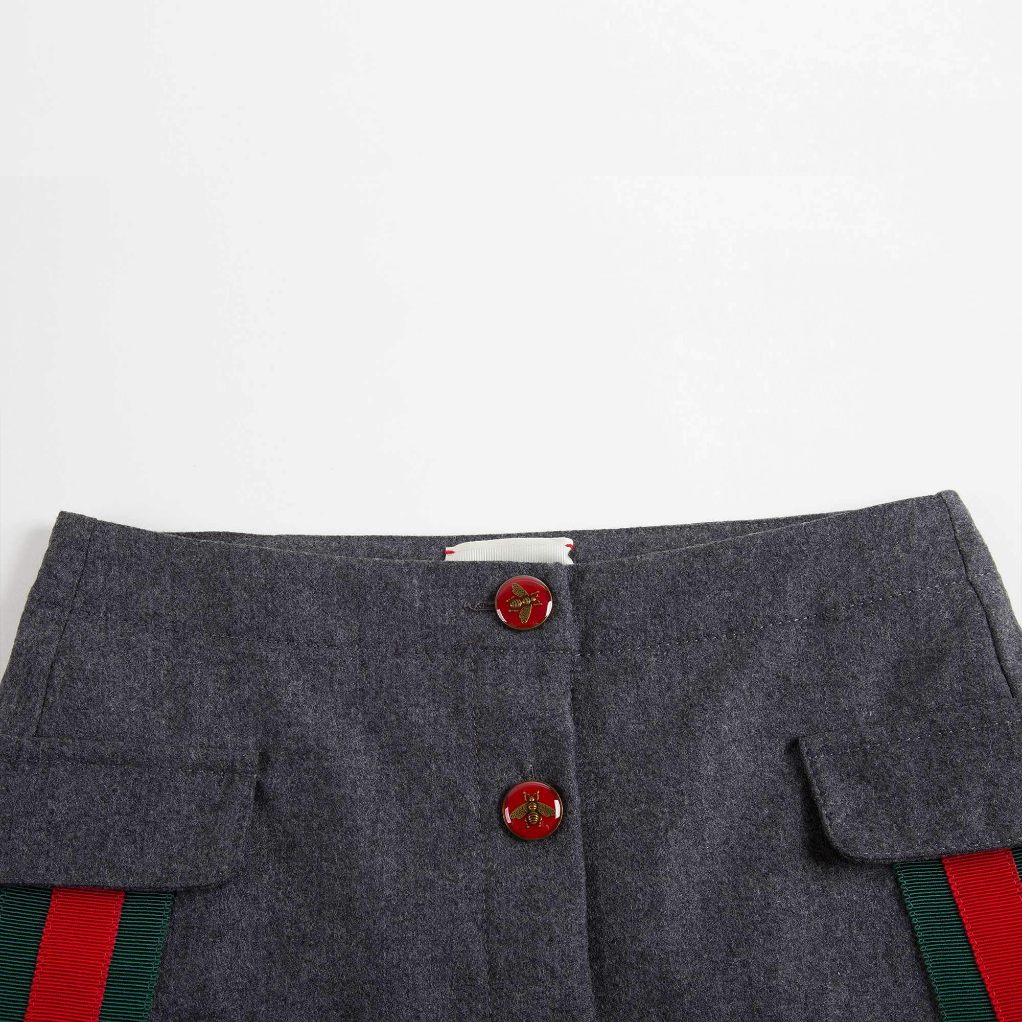 Girls Medium Grey Wool Skirt