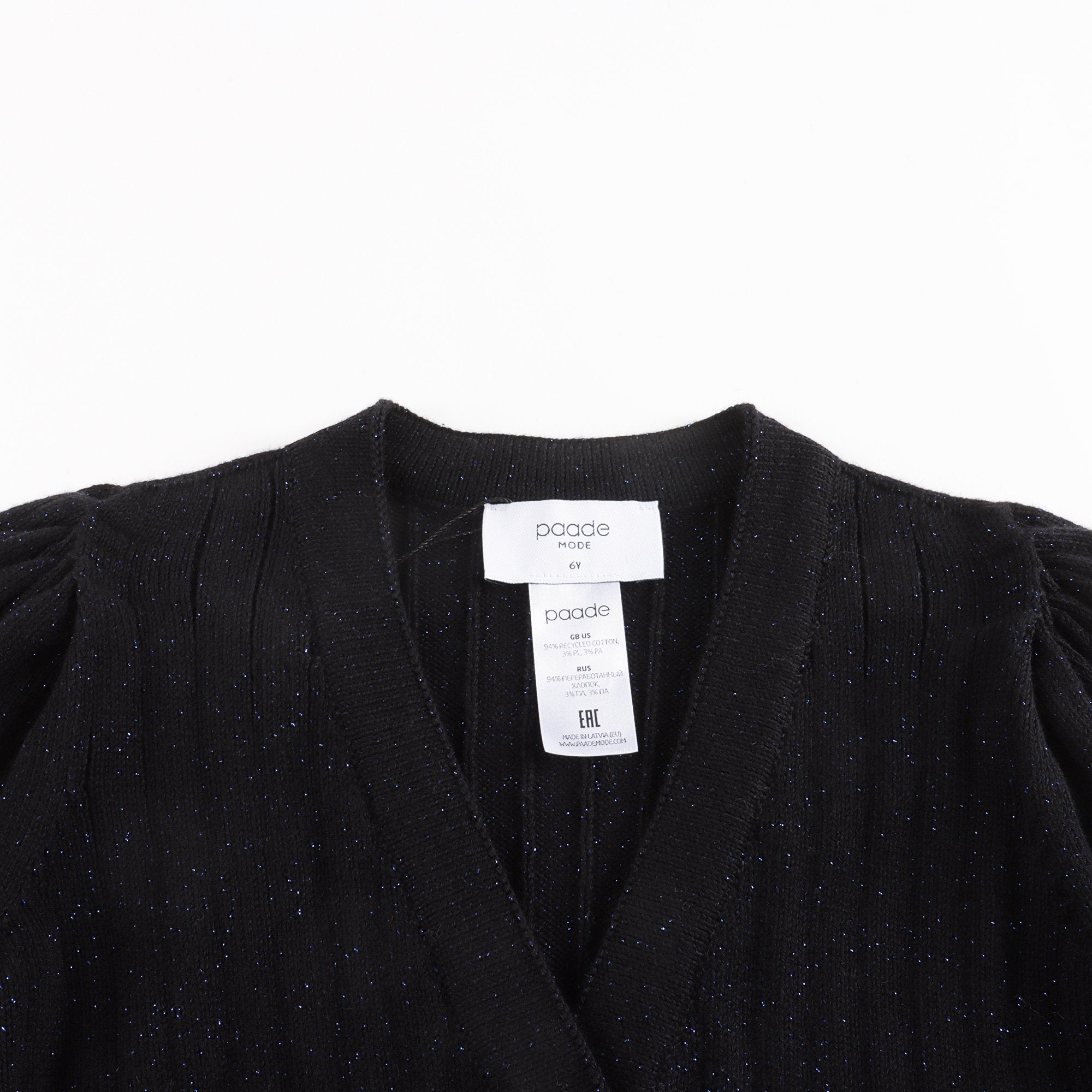 Girls Black Cotton Cardigan