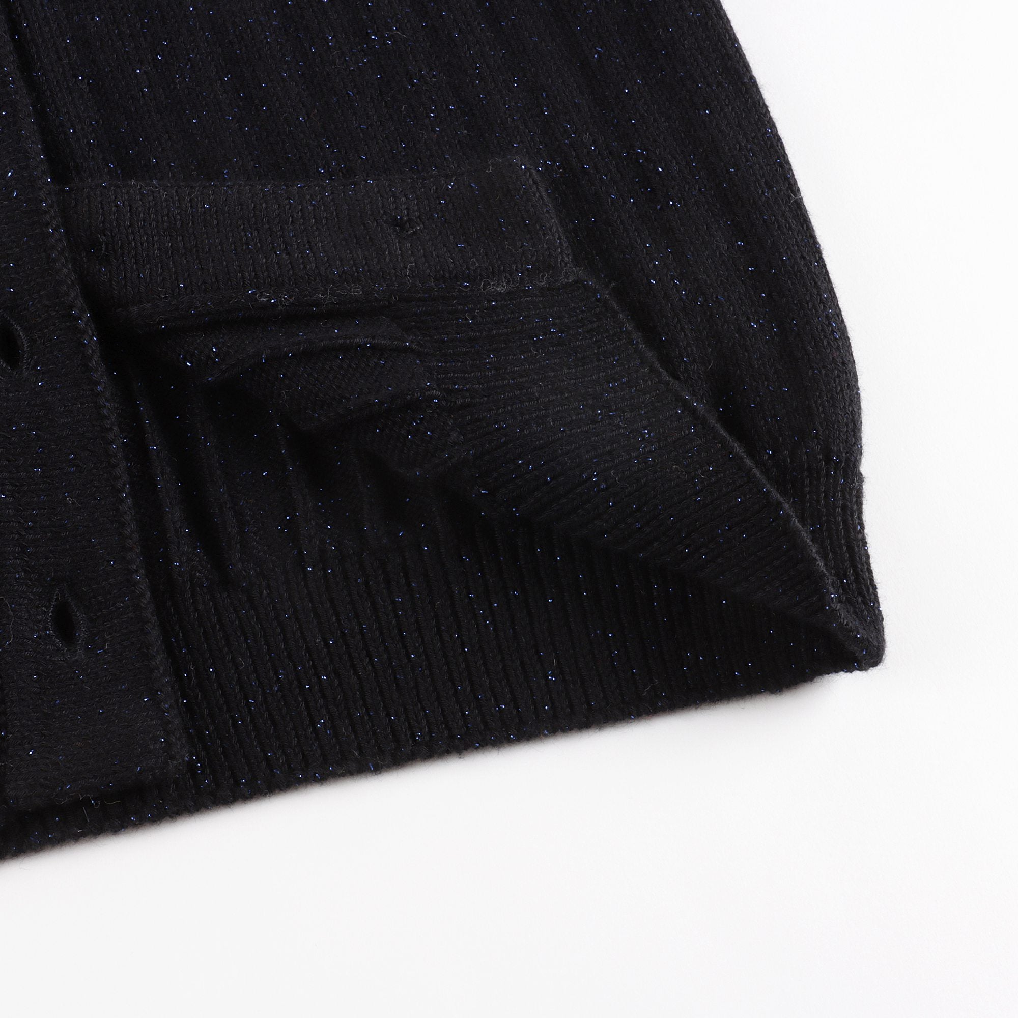 Girls Black Cotton Cardigan