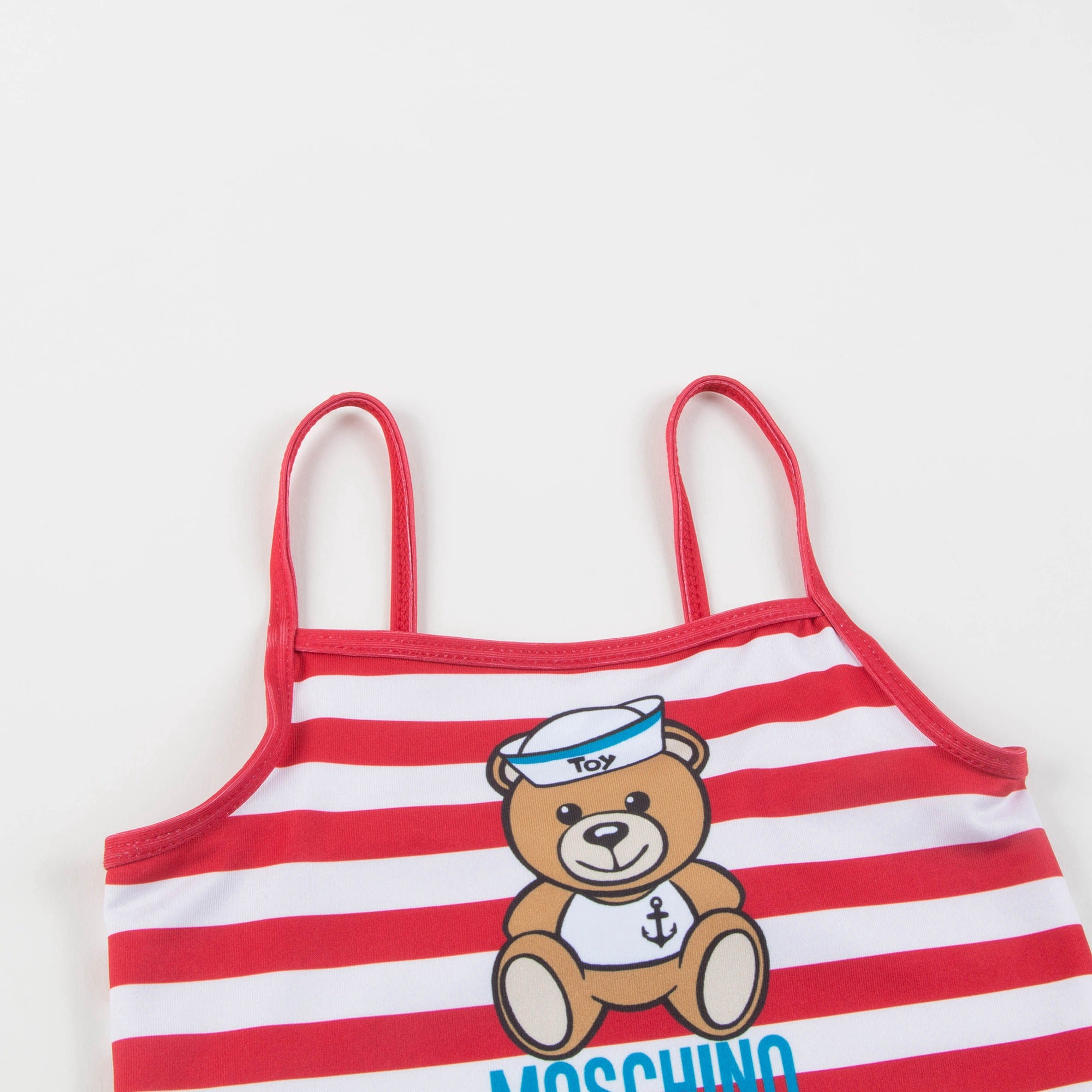 Girls Red Striped Bathing Suit