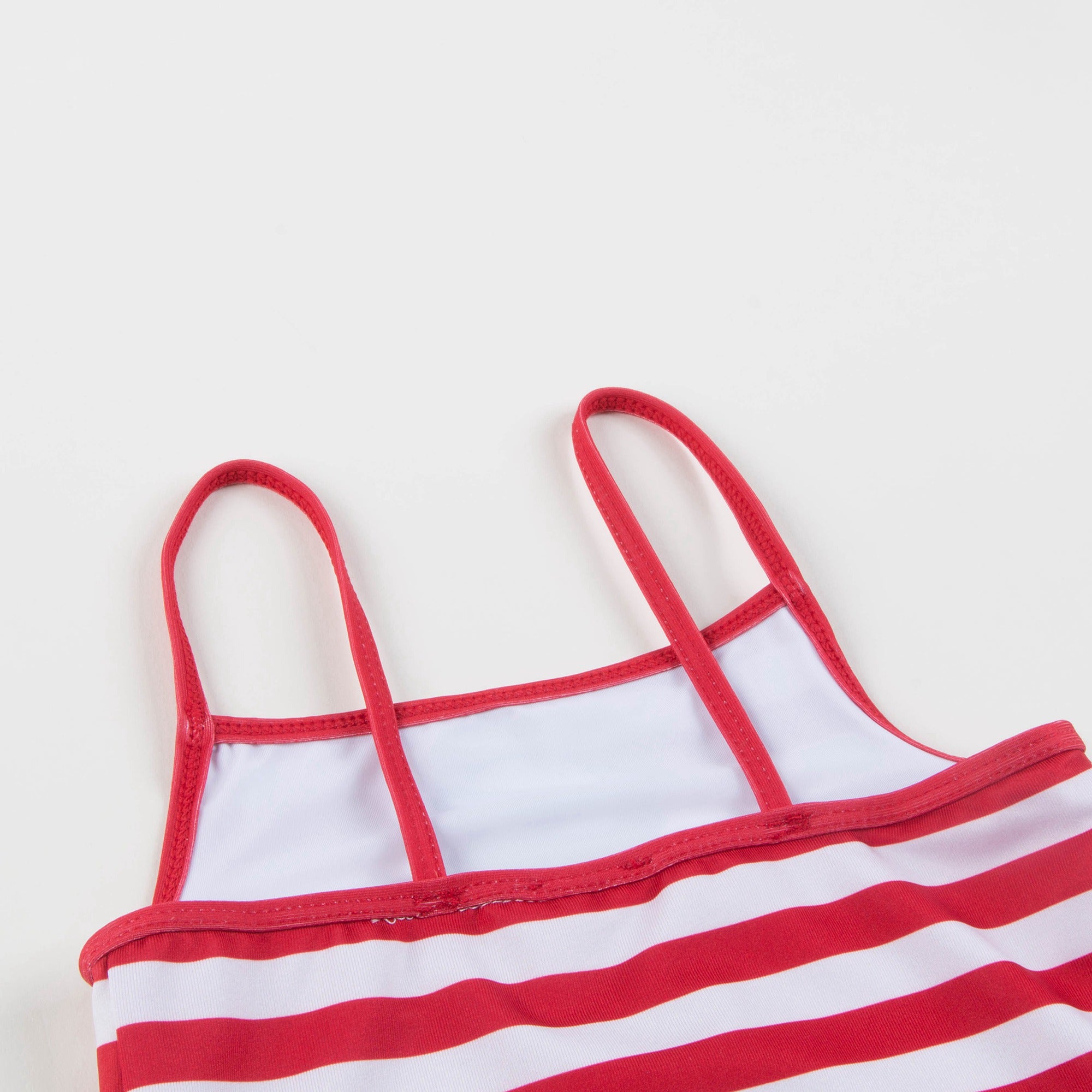 Girls Red Striped Bathing Suit