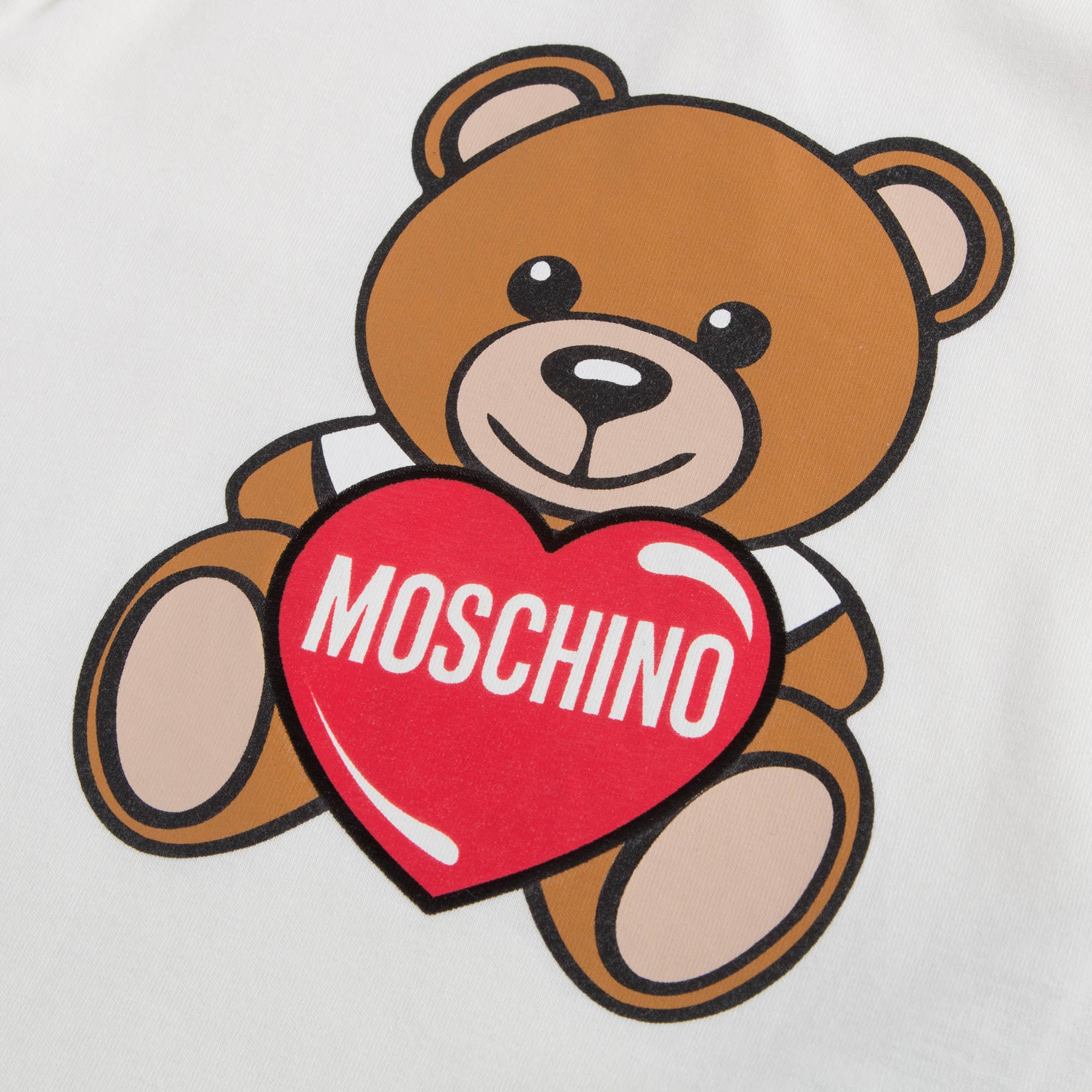Baby Girls White & Red Teddy Dress