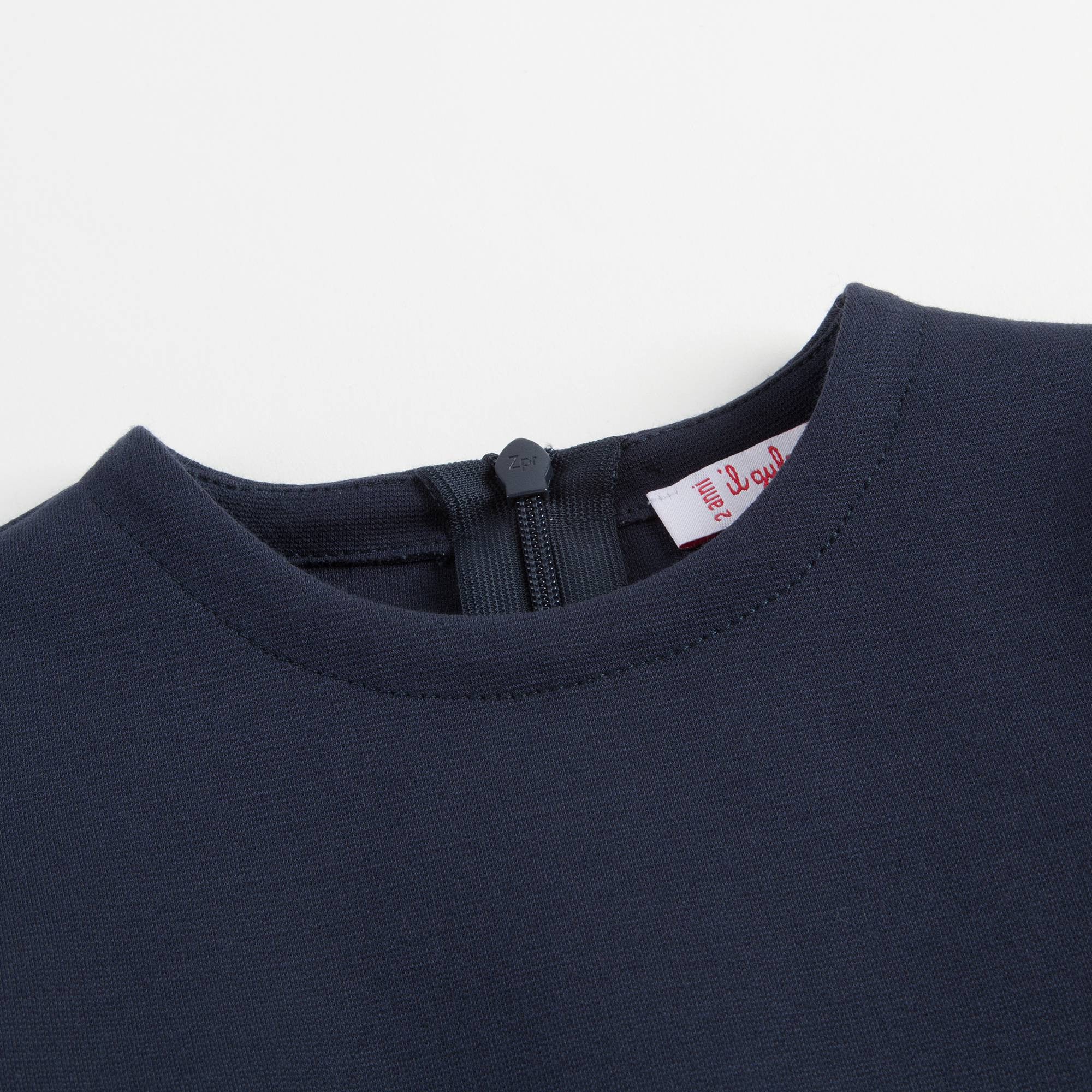 Girls Navy Blue Dress With Pockets