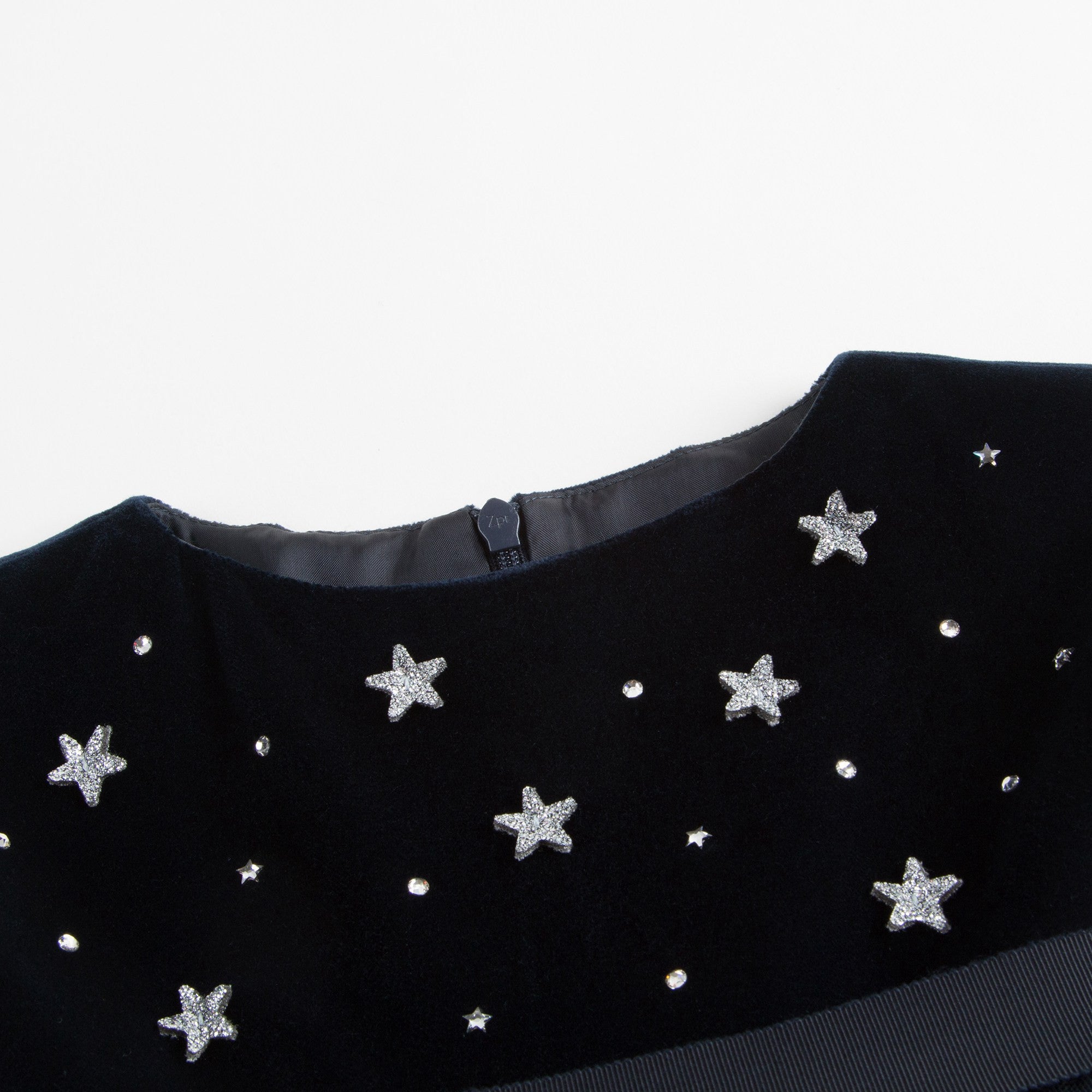 Girls Navy Blue Dress With Star Trims