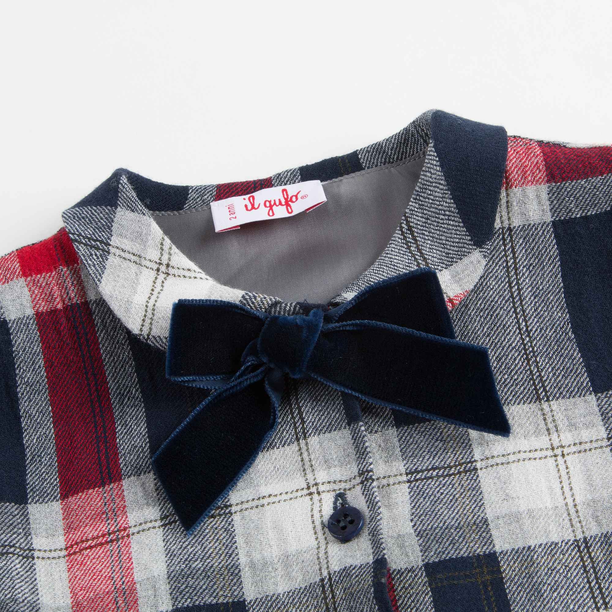 Girls Dark Blue Lattice Dress