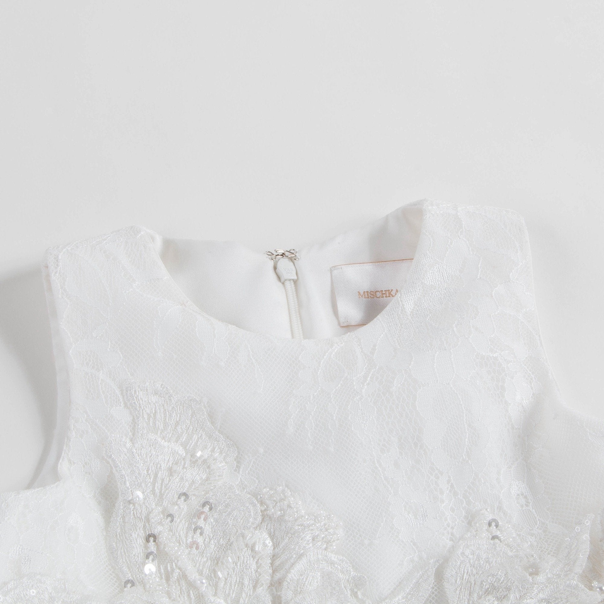 Girls White Embroidered Luxe Dress