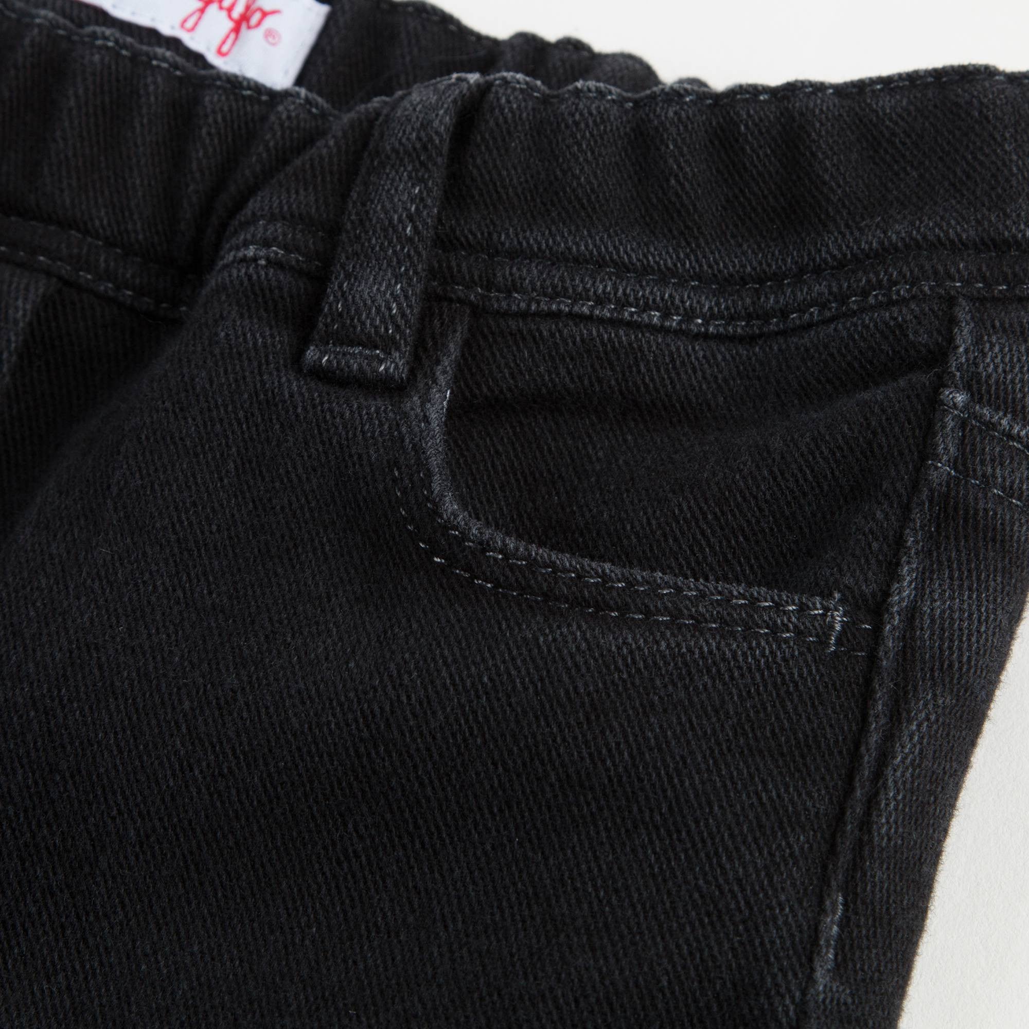 Girls Black Cotton Jeans