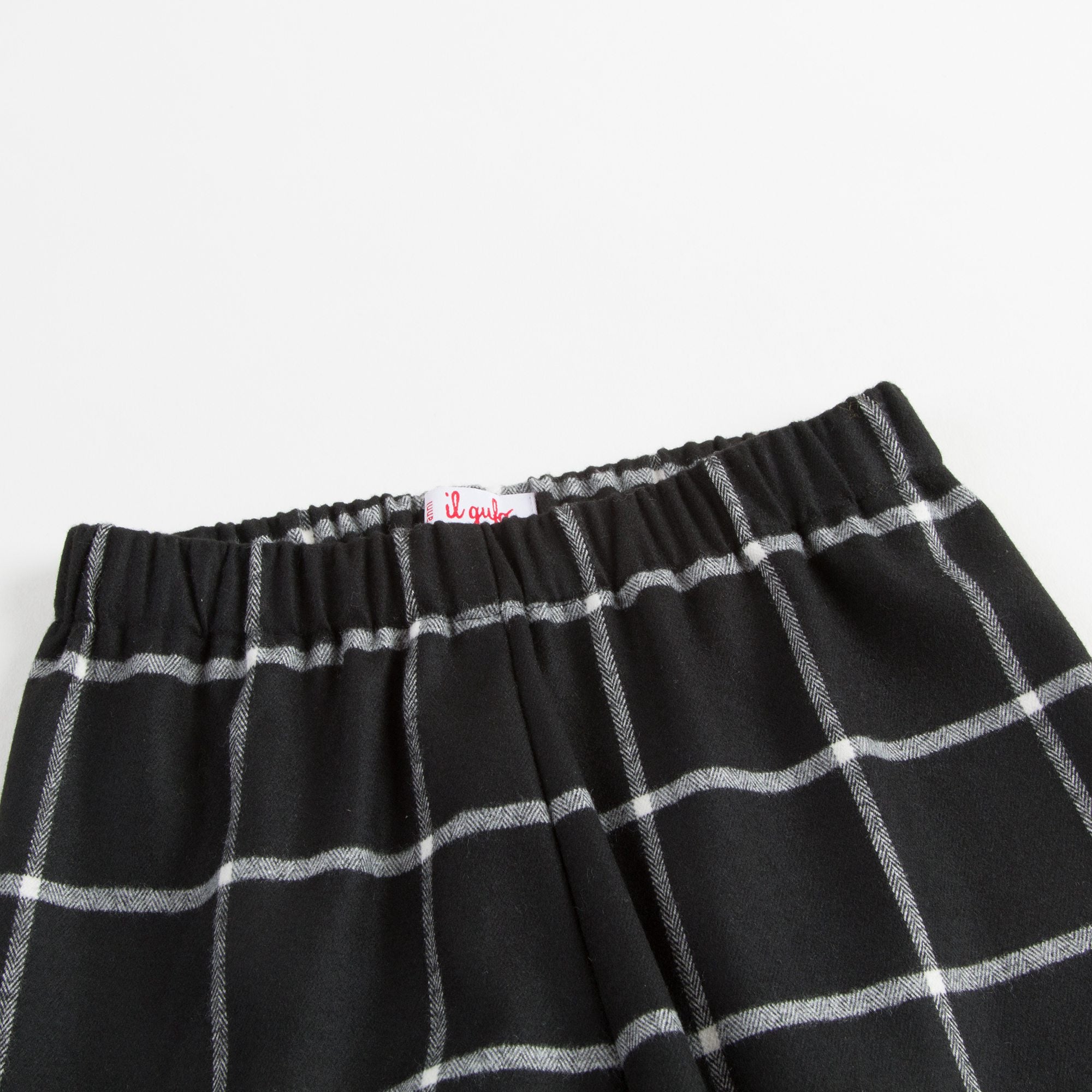 Girls Black Checked Trousers