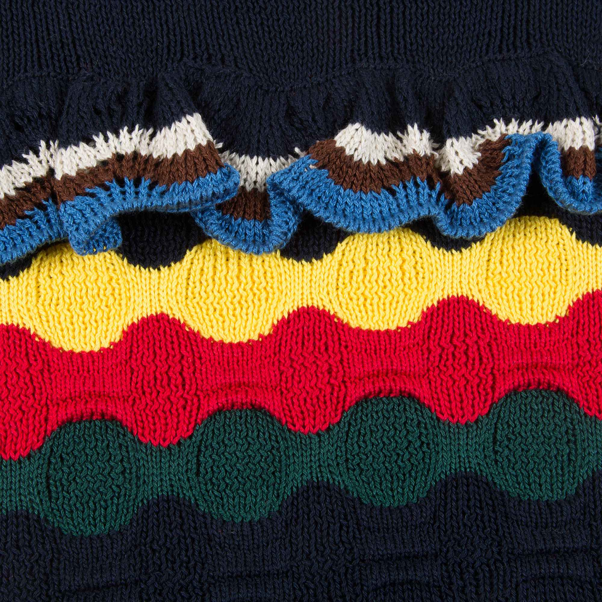 Girls Navy Blue Cotton Knitwear